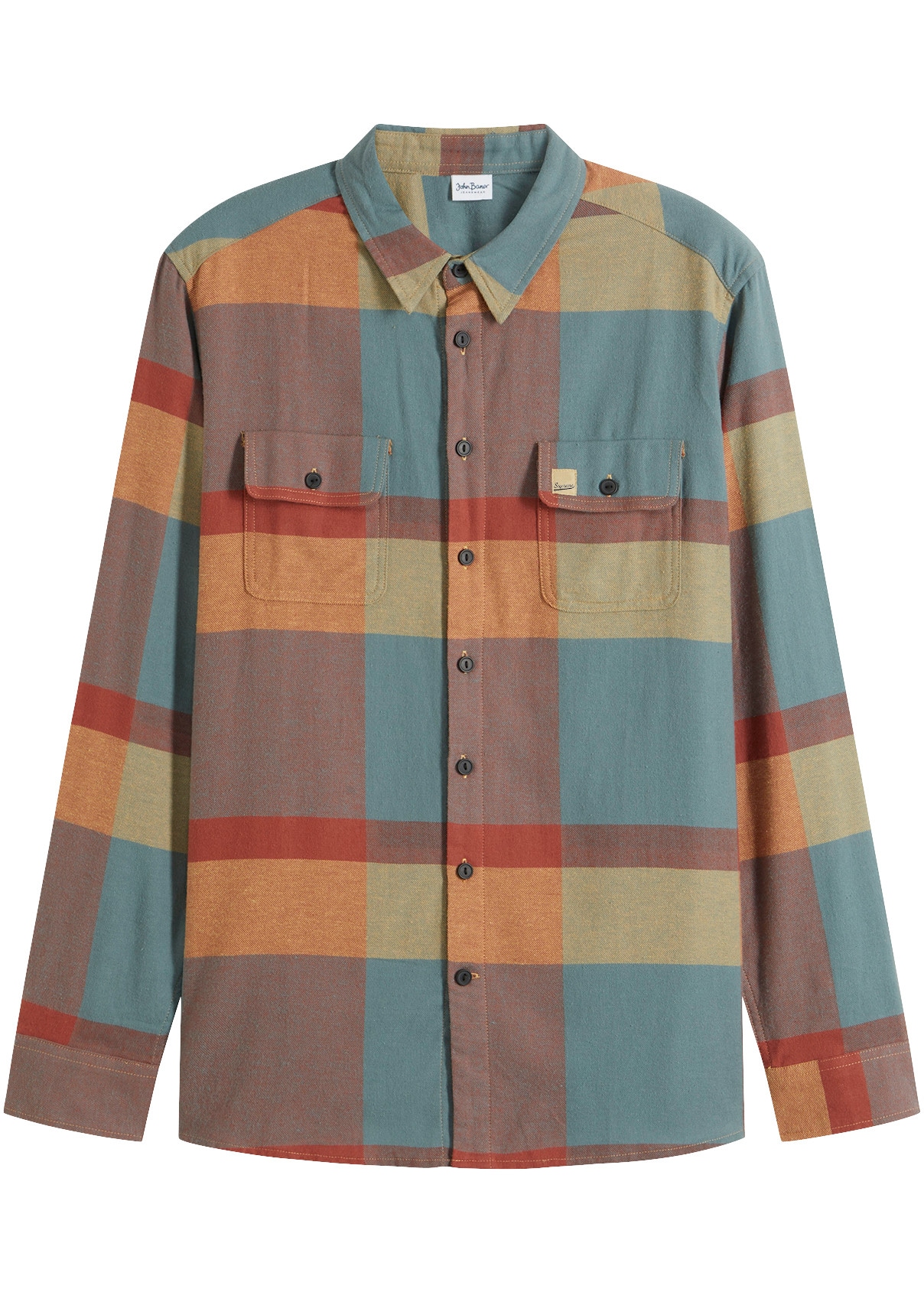 bonprix Flanellhemd modisches Karohemd, aus wärmendem Baumwoll-Flanell, Regular Fit