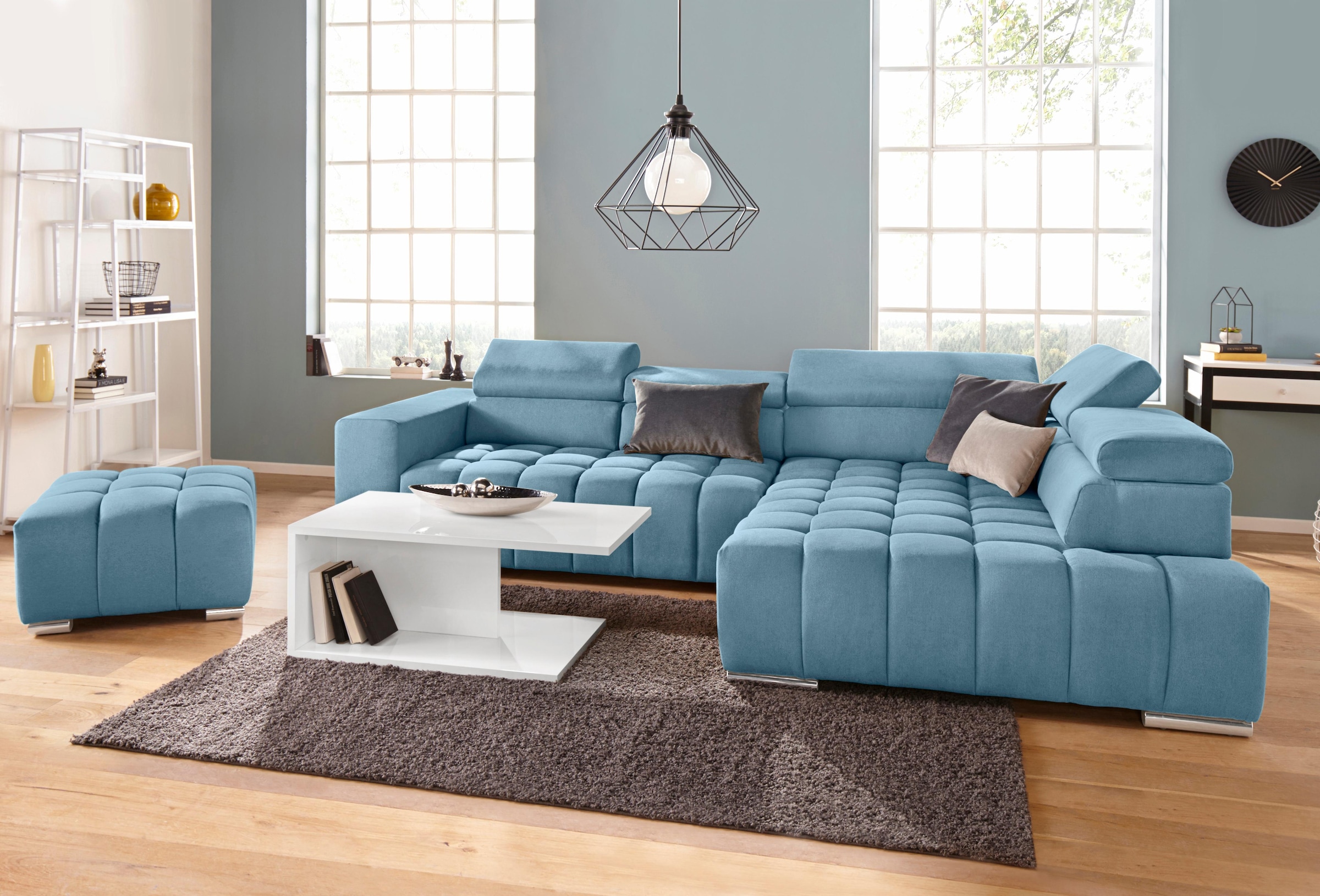 exxpo - sofa fashion Ecksofa Elias, L-Form, mit Kopf- bzw. Rückenverstellung, wahlweise mit Bettfunktion