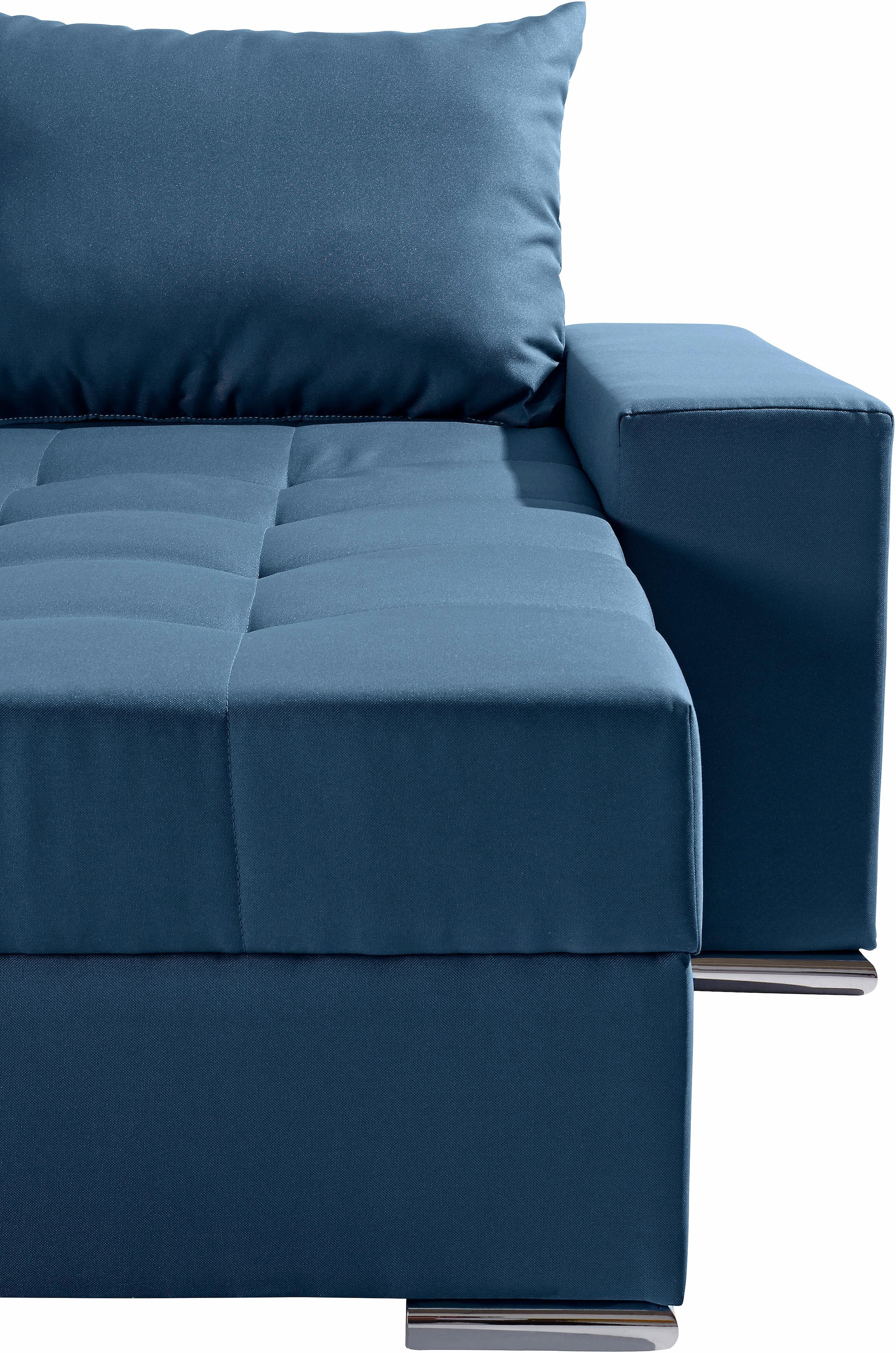 COLLECTION AB Wohnlandschaft »XL-Josy U-Form, Breite 313 cm, Flachgewebe, Struktur, Kunstleder«, inkl. Bettfunktion, Bettkasten, mit 4 gleich grossen Rückenkissen