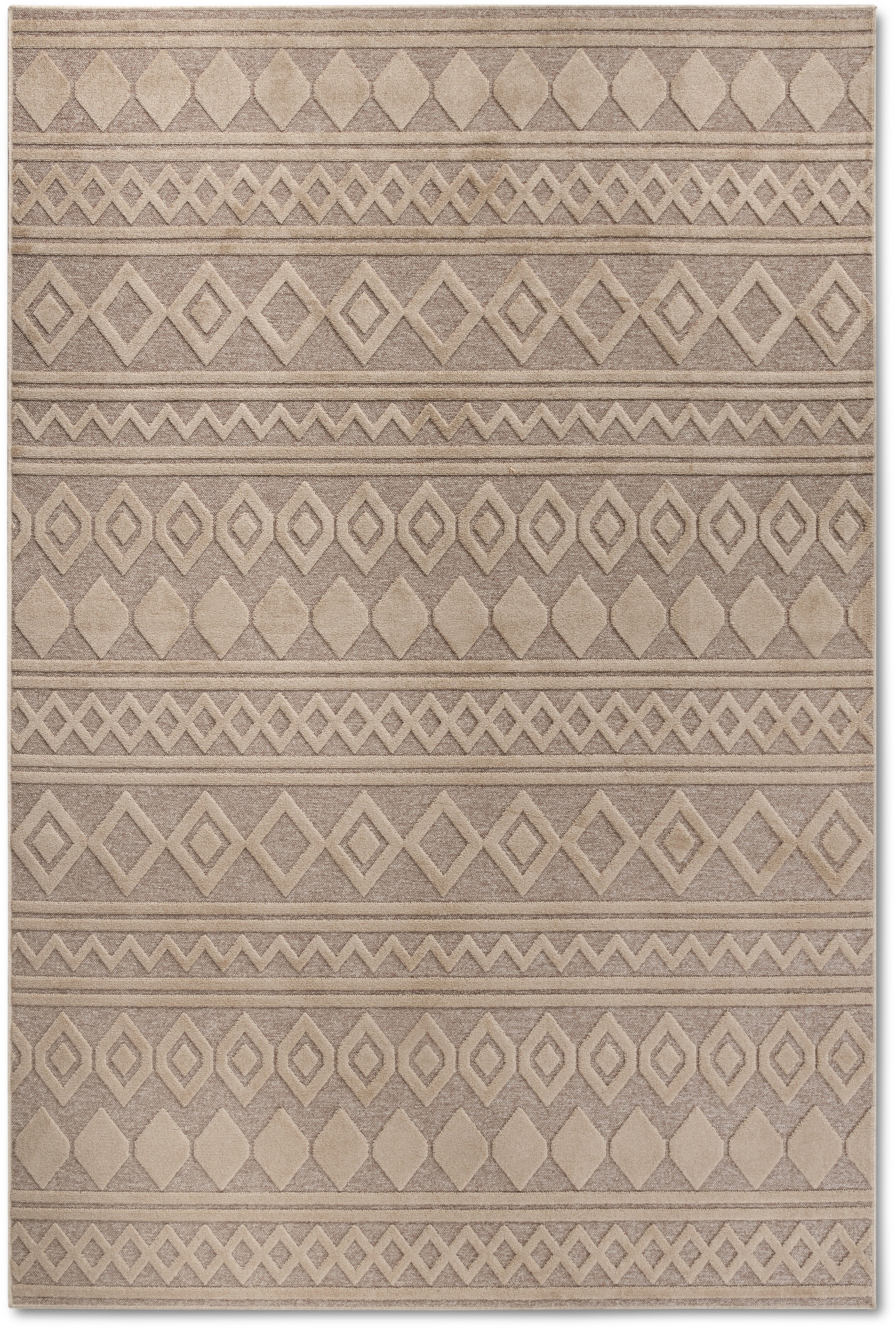 Villeroy & Boch Teppich »Catherine«, rechteckig, 5,5 mm Höhe, Wohnzimmer, Schlafzimmer, Modern, Hoch-Tief Effekt, Flur