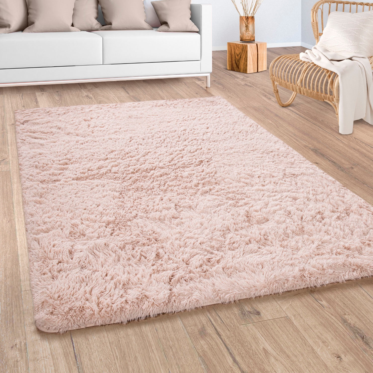 Paco Home Hochflor-Teppich »Silky 591«, rechteckig, Uni-Farben, besonders  weich und kuschelig günstig kaufen