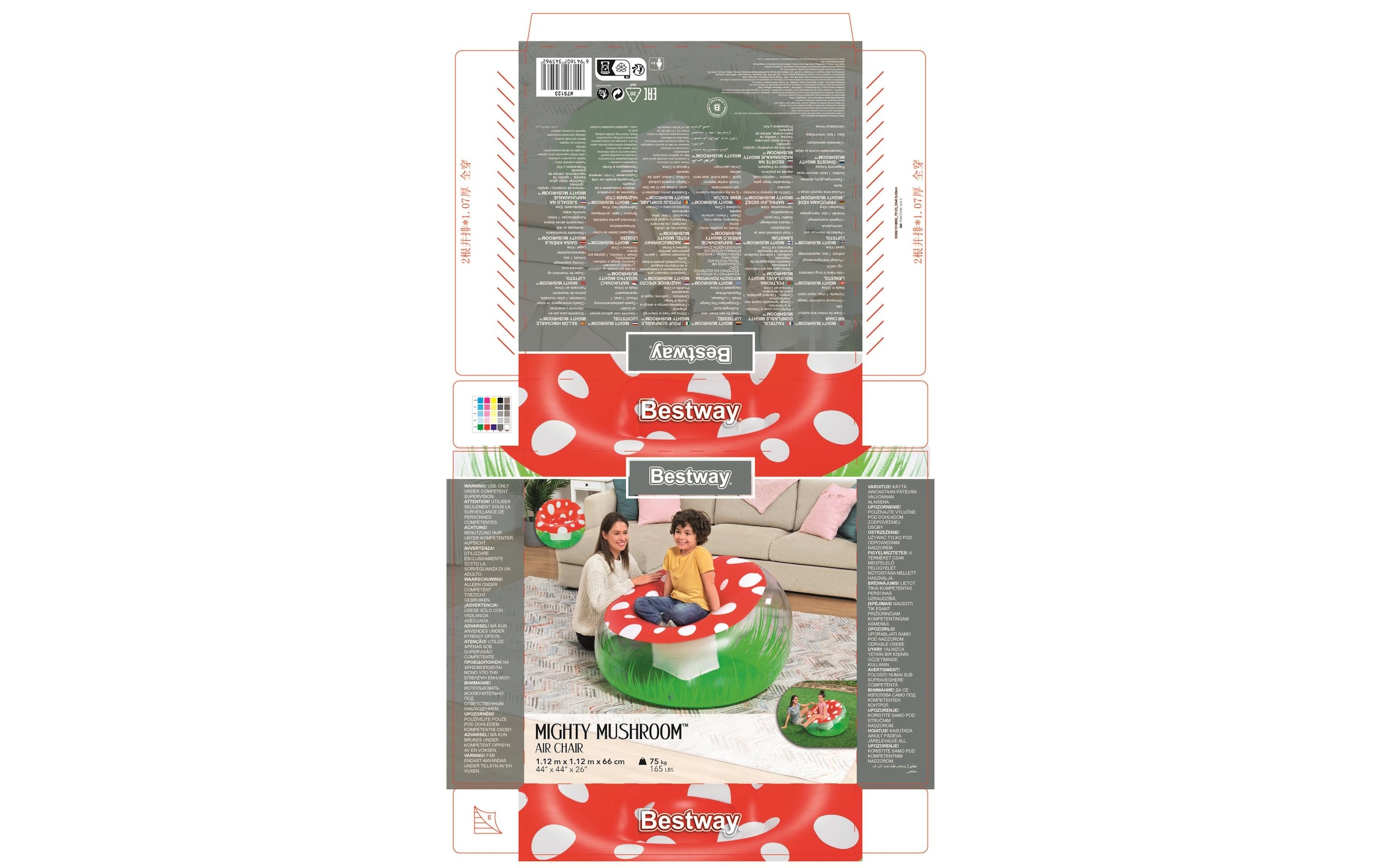 Bestway Luftsessel »Fliegenpilz 112 x 112 cm«