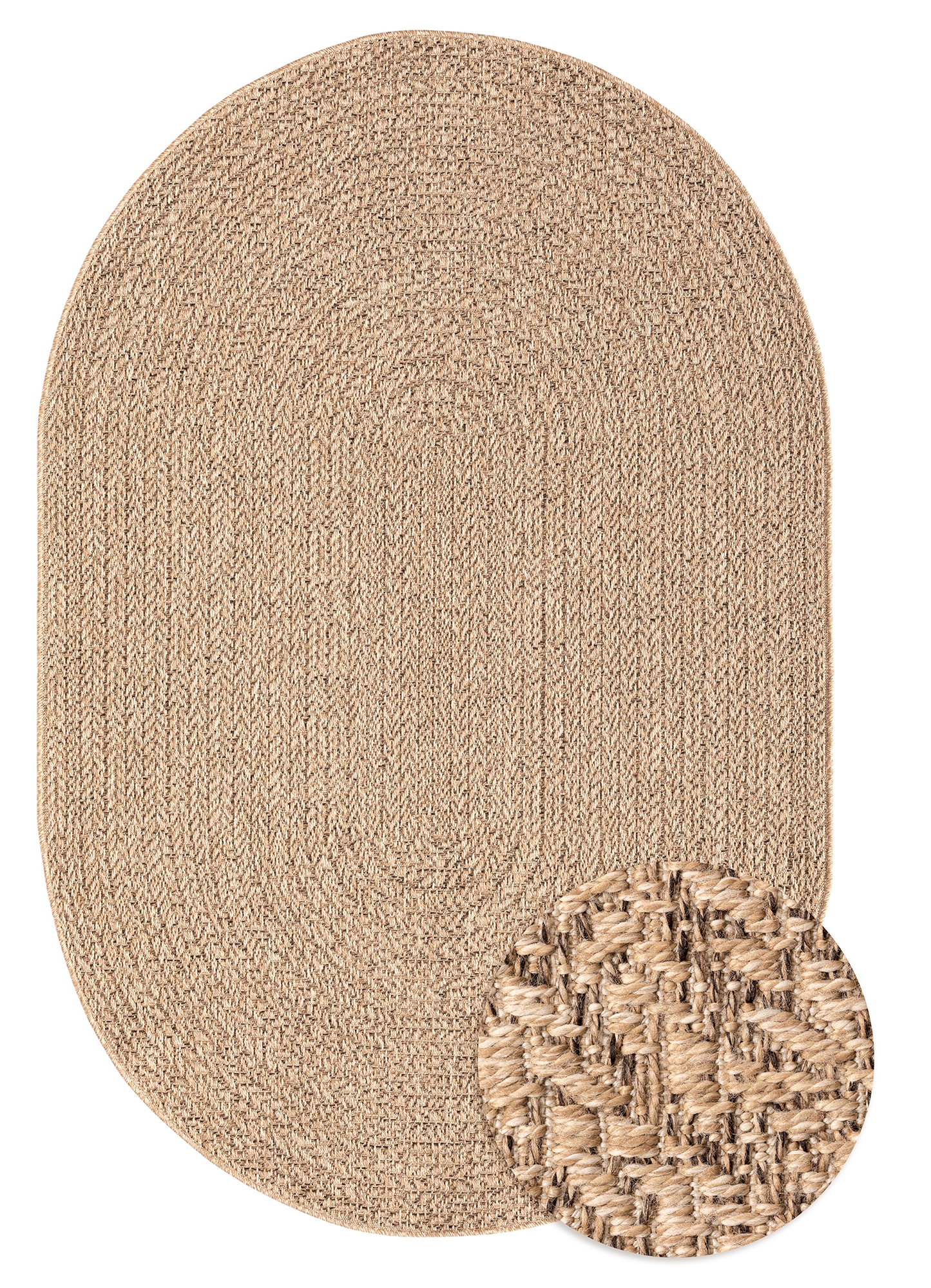 Image of merinos Teppich "Kenzy 2" 10 mm Höhe robuster In- und Outdoor Teppich im natürlichen Jute-Look, wetterfest
