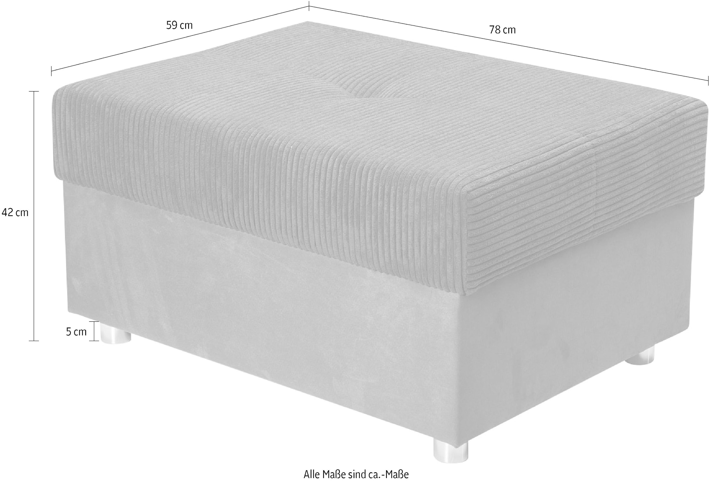 COLLECTION AB Hocker »Italia« Inklusive komfortablen Federkerns, in Cord-Samt Mix