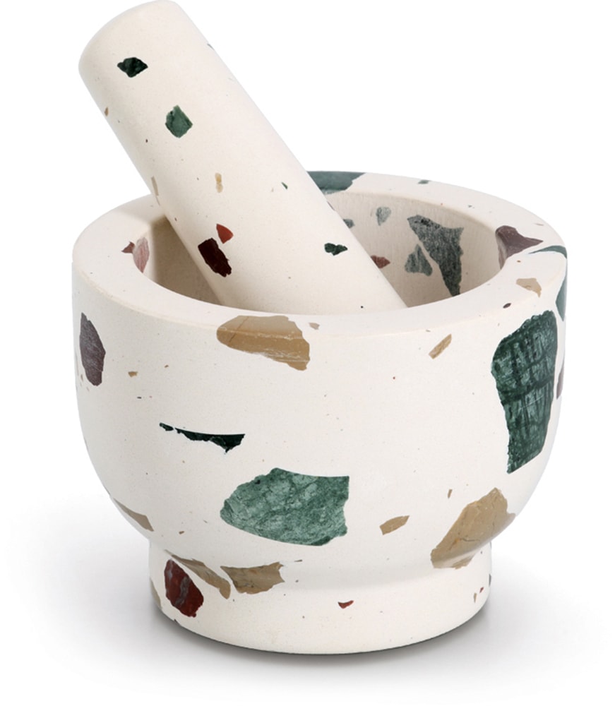 Image of Zeller Present Mörser "& Stössel-Set, "Terrazzo"" Natur-Granit, 1,7 kg, 240 ml