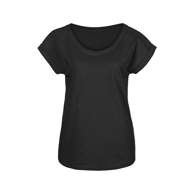 ♕ Vivance T-Shirt, (Packung, 2er-Pack), mit Häkelspitze an der Schulter  versandkostenfrei bestellen