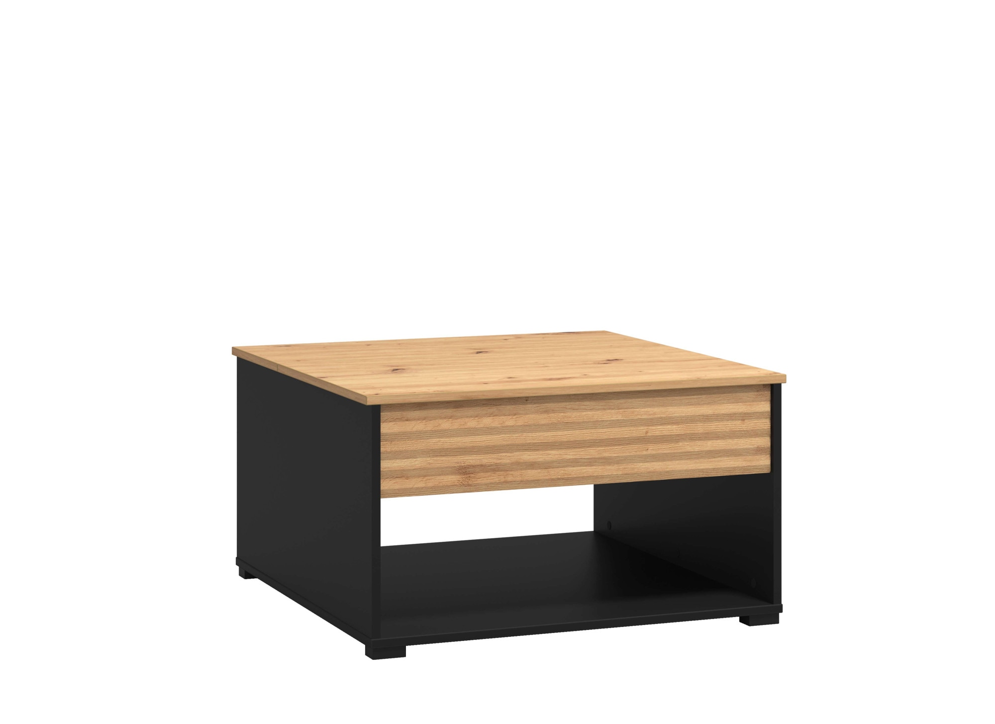 Home affaire Couchtisch »Taranto Kaffeetisch, 80 cm, quadratische Form, modern design«, höhenverstellbar Tischplatte, geschlossenes Fach, schwarz oder weiss