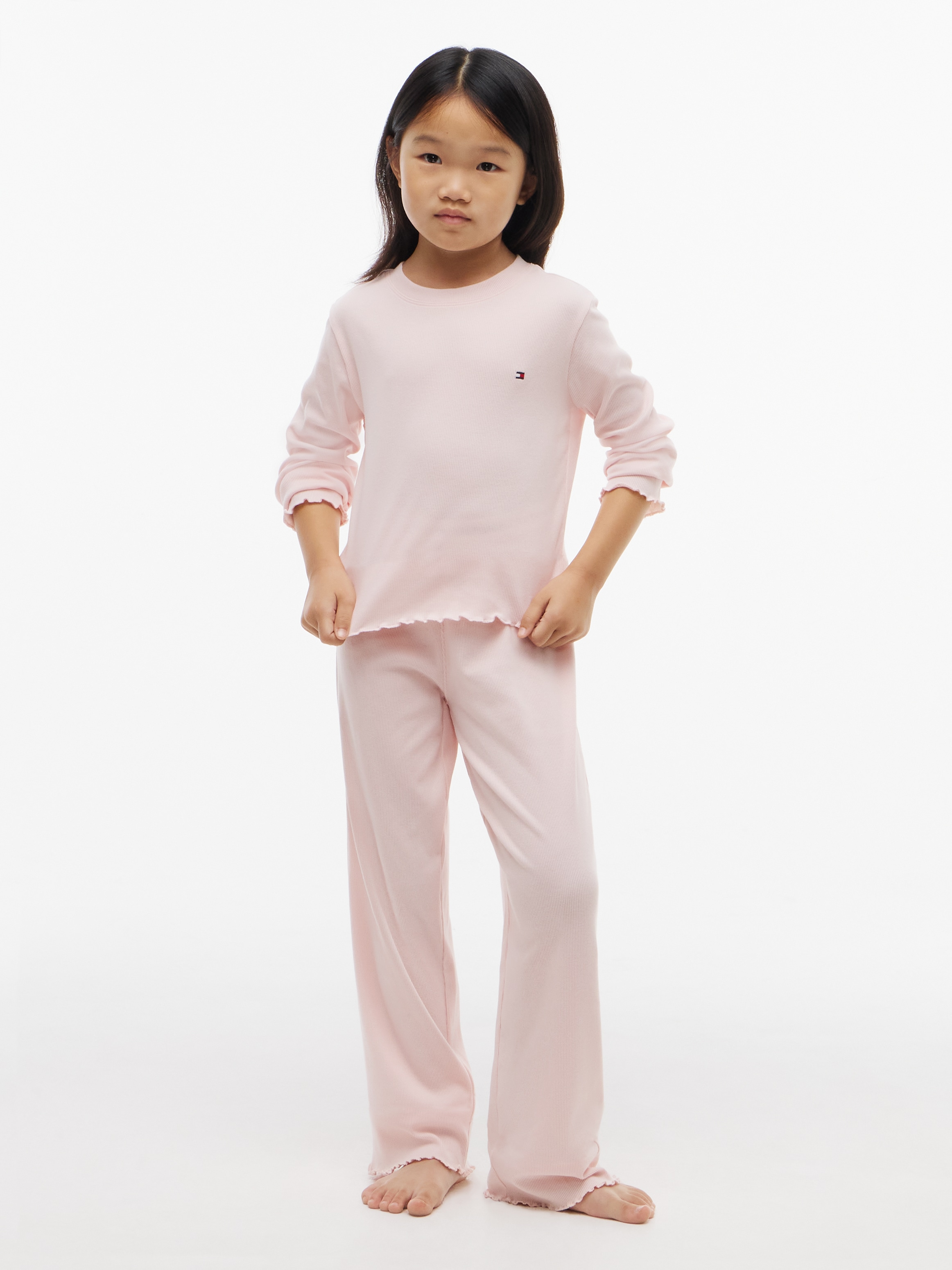 Image of Tommy Hilfiger Underwear Pyjama mit geripptem Bund und Tommy-Logo, gerippte Struktur