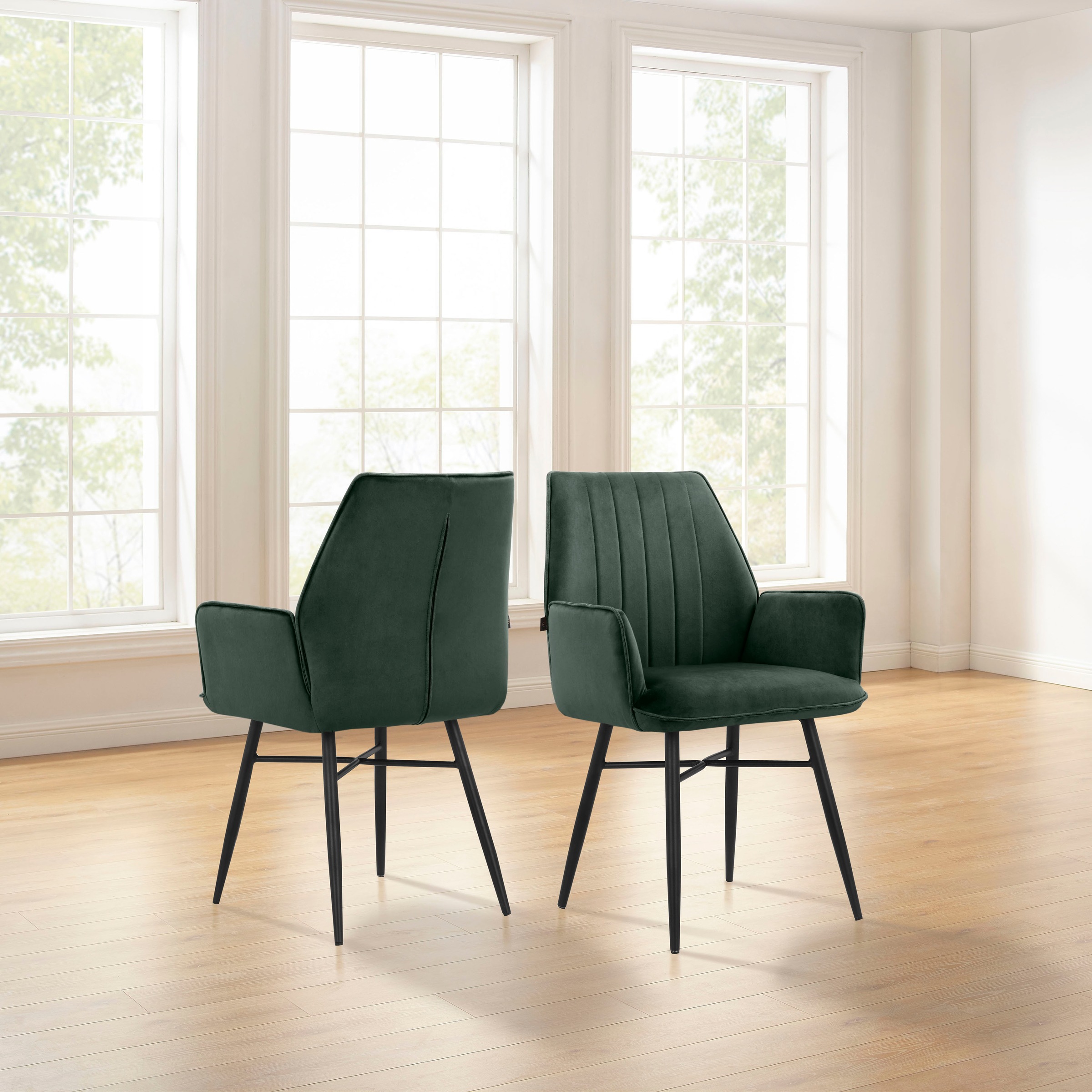 OTTO home Esszimmerstuhl "Hrodwyn" () 2 Stk.Sitz gepolstert, mit horizontale Nähten am Rücken, Sitzhöhe 52 cm