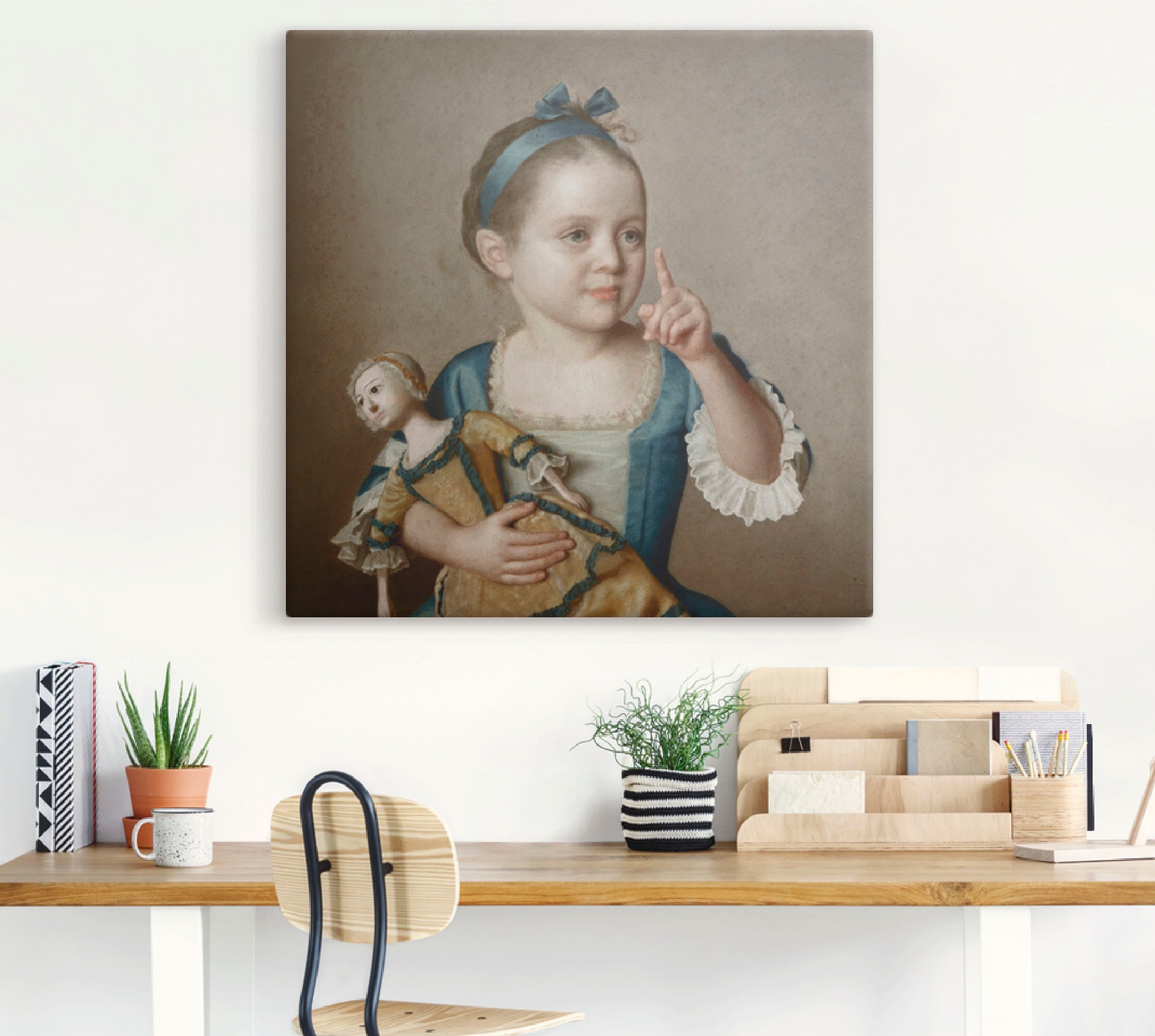 Artland Wandbild »Mädchen mit Puppe.«, Kind, (1 St.), als Leinwandbild, Poster in verschied. Grössen