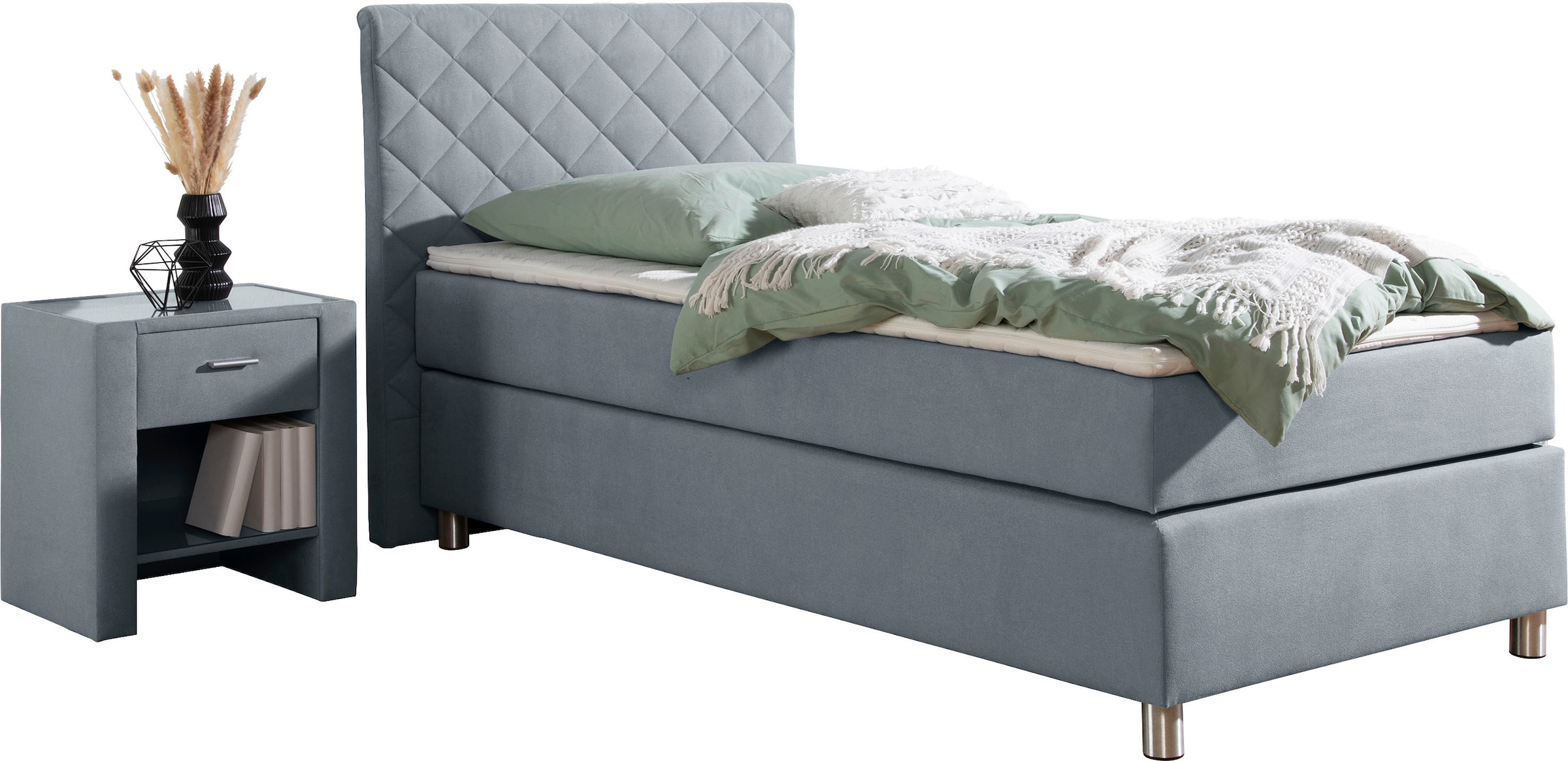 Home affaire Boxspringbett »Bernard, in verschiedenen Breiten« inkl. Topper, Matratze in H2, H3 oder H4 erhältlich