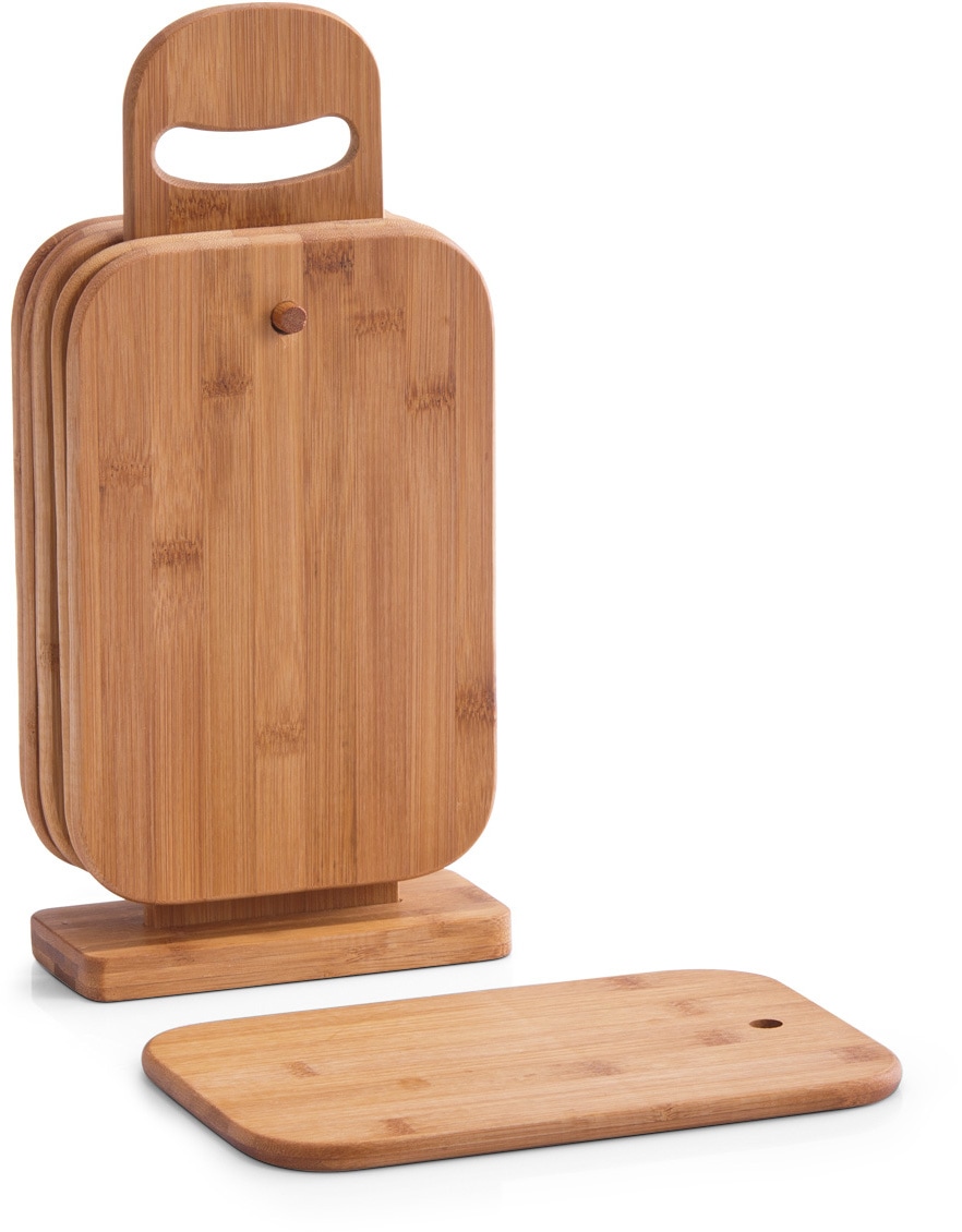Image of Zeller Present Frühstücksbrett "Bamboo" Einhängbare Holzbrettchen