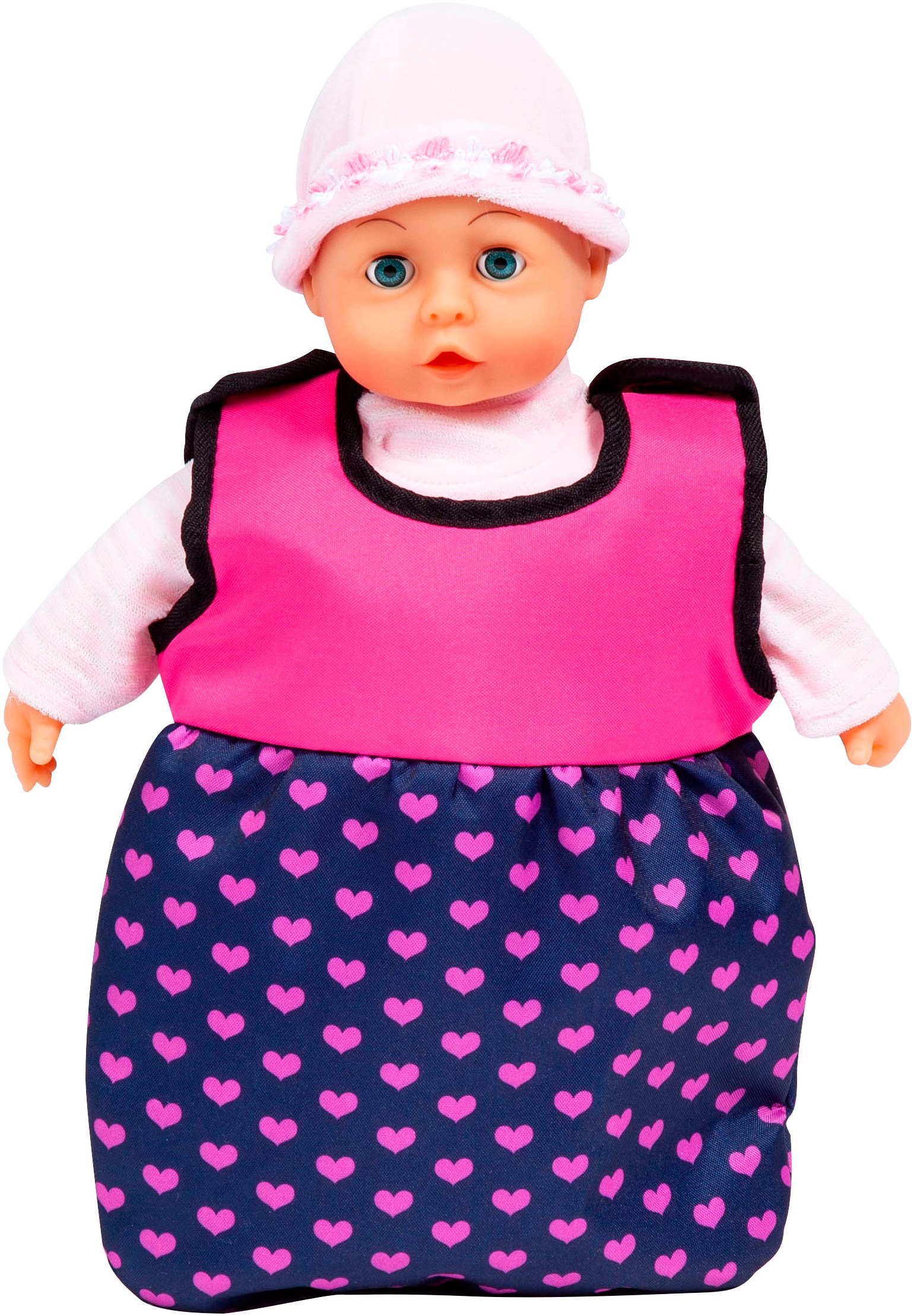 Bayer Puppenwagen »Mega, blau« mit Reisebett, Schlafsack, Puppentrage, Wickeltasche und Zubehör