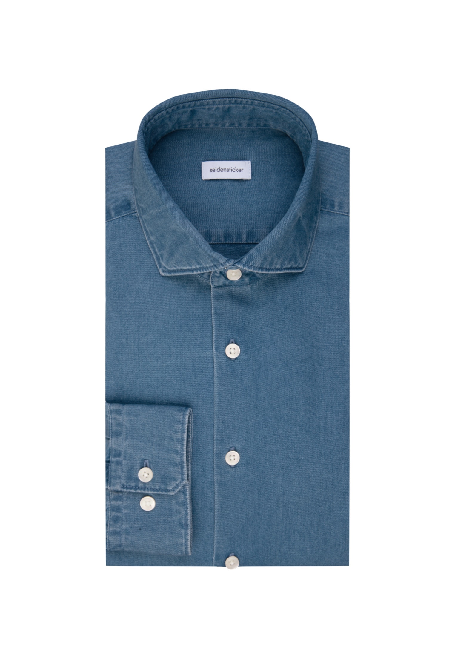 seidenstickerJeanshemd, Regular Kentkragen Denim