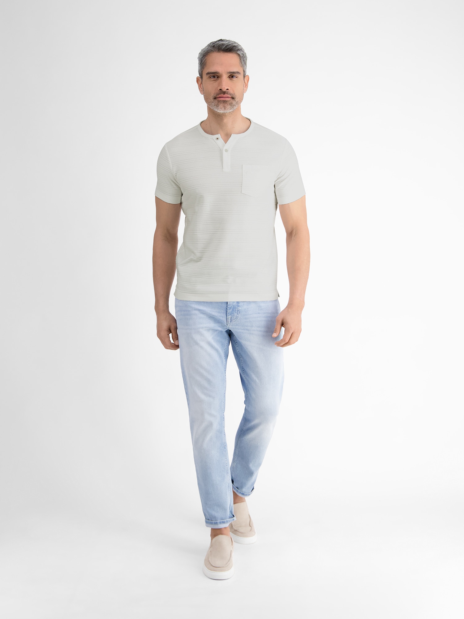 LERROS Henleyshirt »LERROS Serafino-Shirt, sommerlich-tonal gestreift«