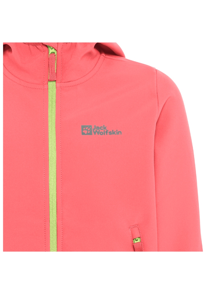 Jack Wolfskin Veste softshell »FOURWINDS JACKET KIDS« avec capuche pour enfants, avec capuche, déperlant