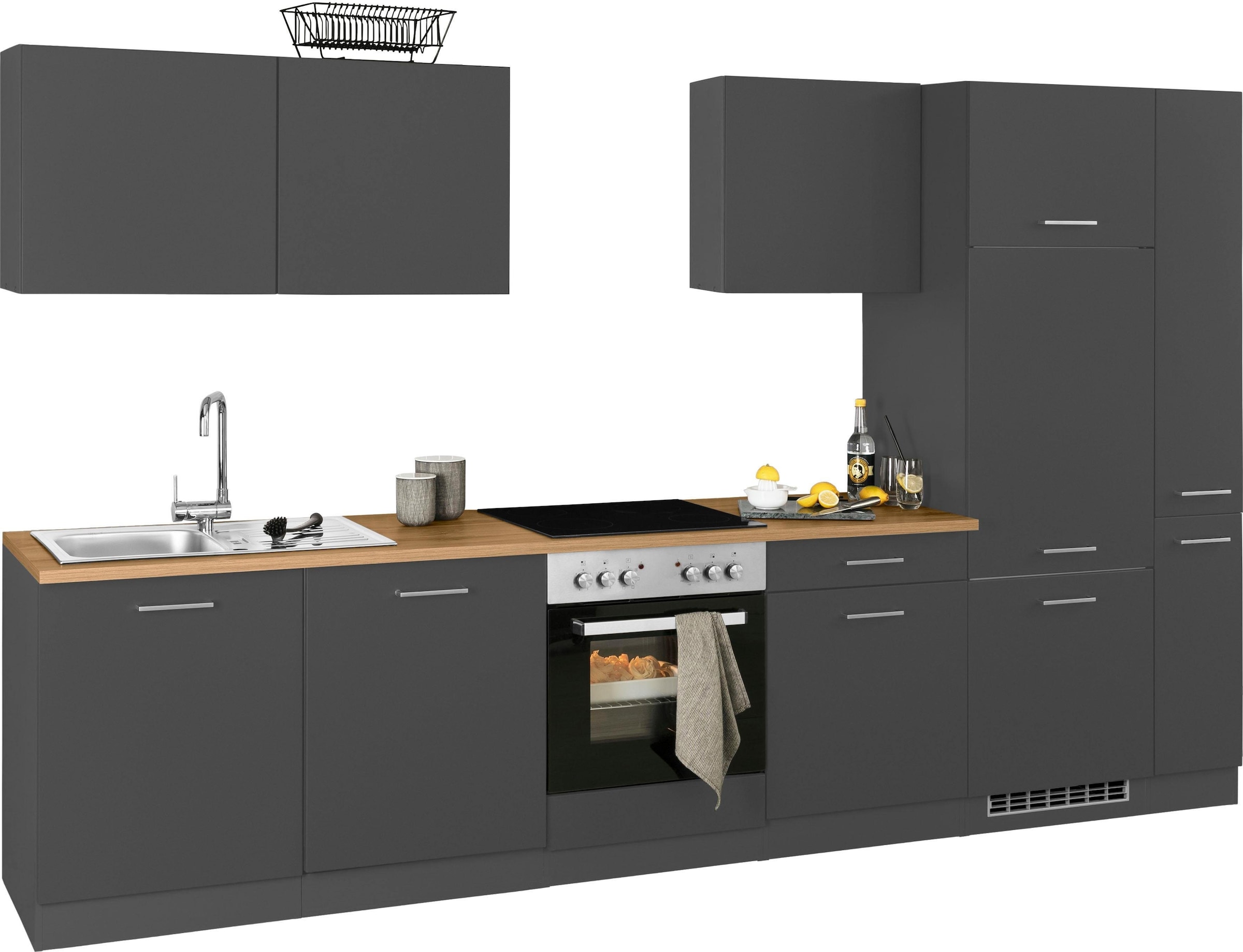 Küchenzeile »Kehl«, ohne E-Geräte, Breite 330 cm, für Kühlschrank