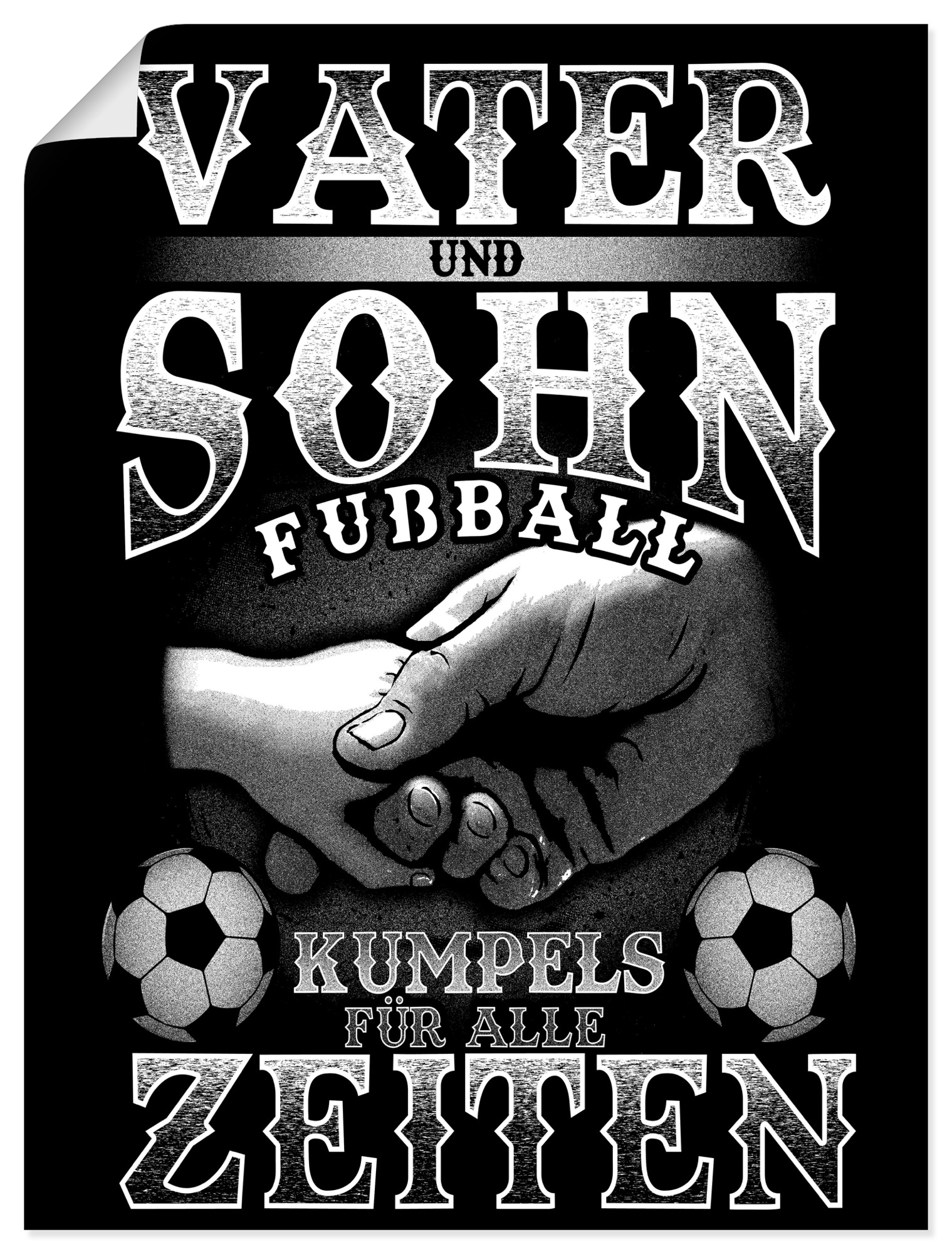 Image of Artland Poster "Vater und Sohn Fussball Kumpels" Sprüche & Texte 1 Stk. tlg. ohne Rahmen