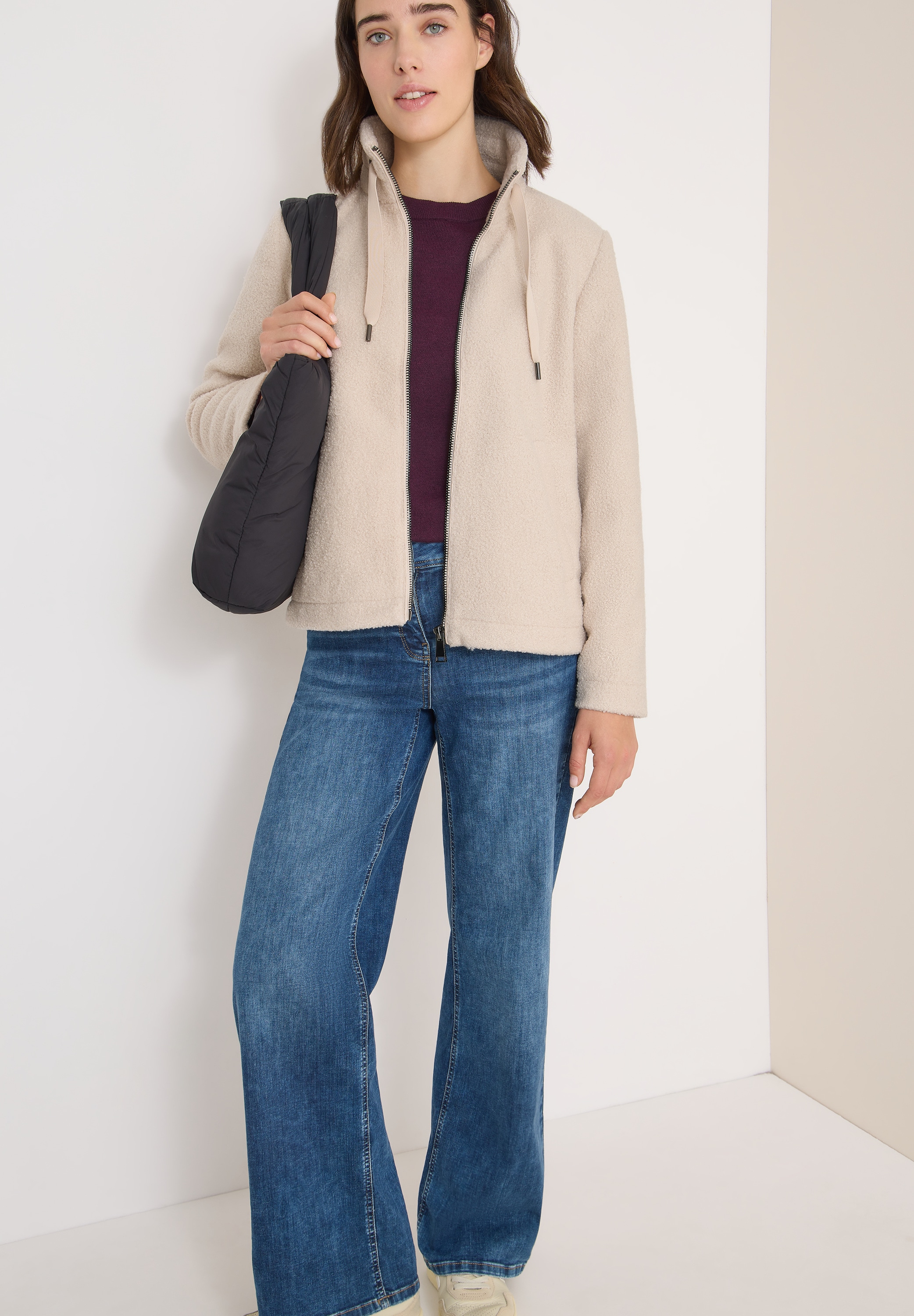 Cecil Veste courte ohne Kapuze in weicher Teddy-Qualität