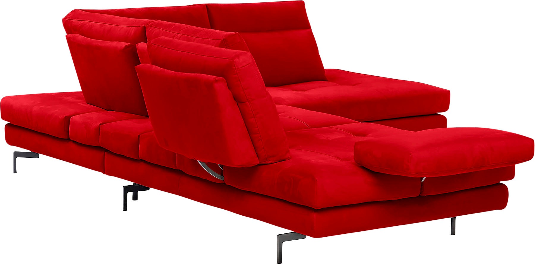 CALIA ITALIA Ecksofa »Toby Wing, L-Form, Designsofa mit sensationellem Sitzkomfort«, Sitztiefenverstellung, funktionale Ecke, Füsse in schwarz matt
