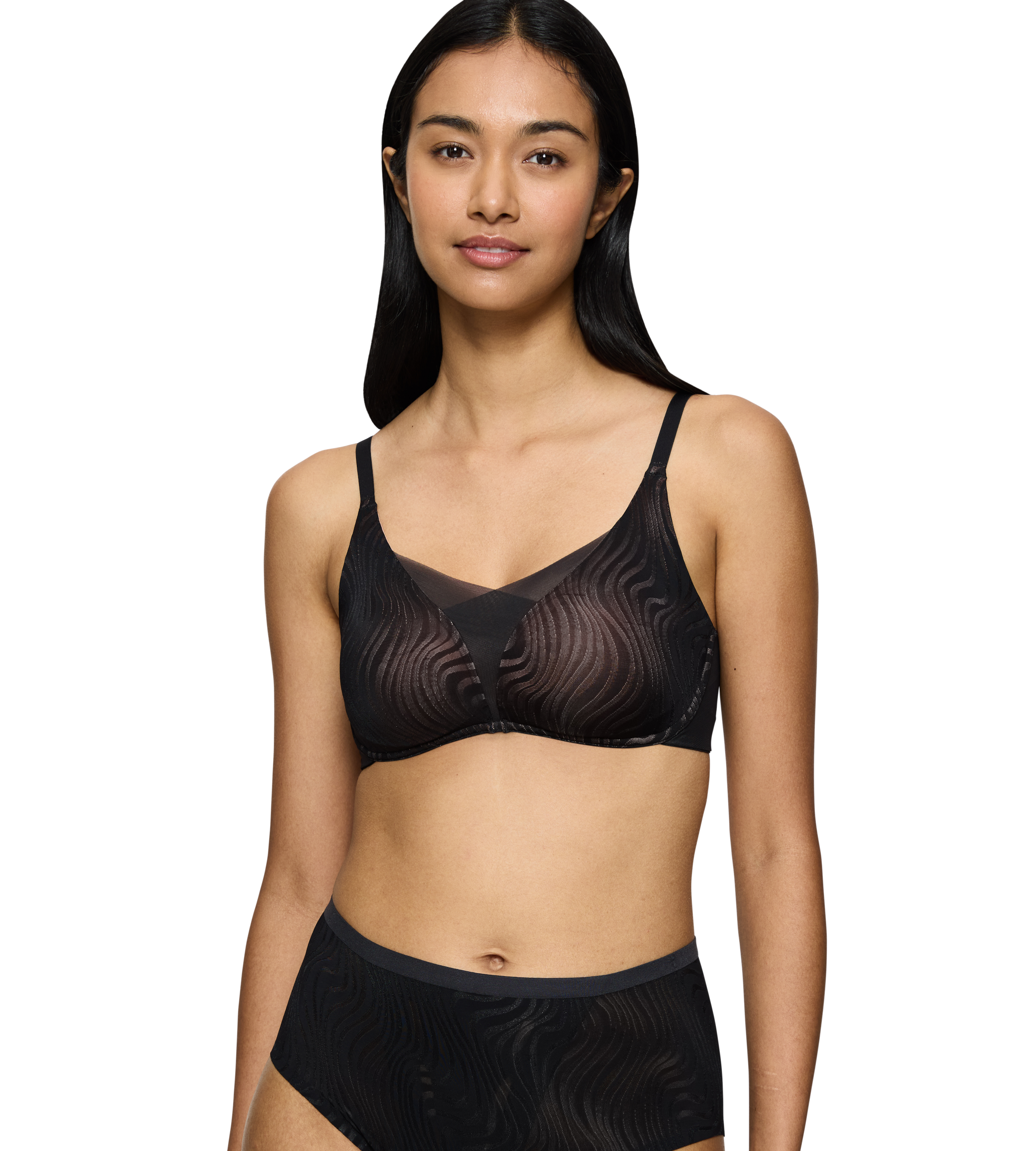 Triumph Soutien-gorge sans armatures »Shape Smart Ellipse« glättend, tieferes Dekolleté, feminin, wellenförmigen Jacquard-Mesh