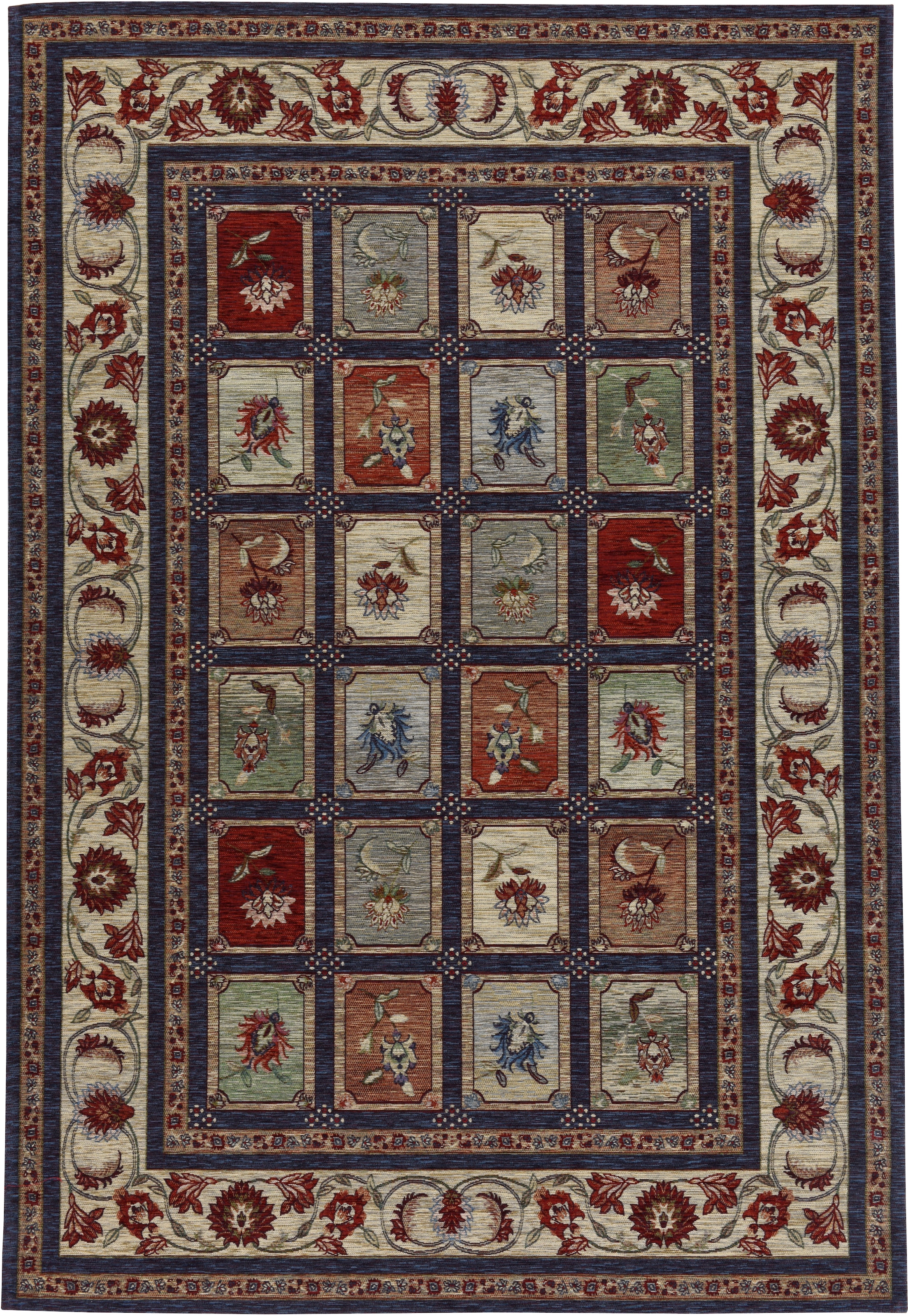 THEKO Teppich »Carlucci« rechteckig 5 mm Höhe florales Muster, mit Bordüre, Wohnzimmer