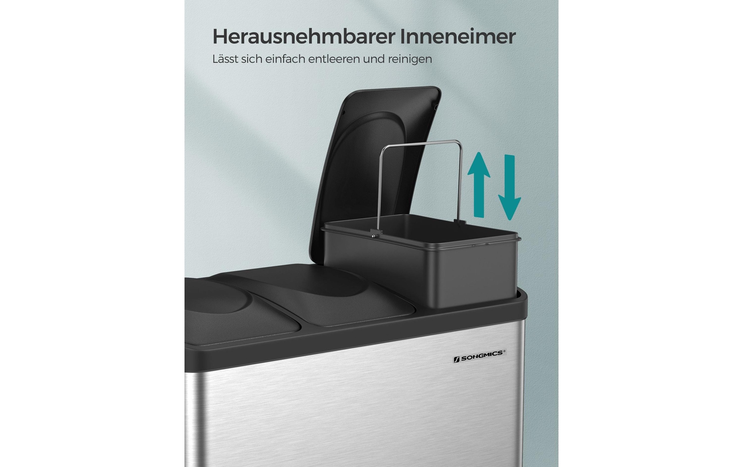 SONGMICS Mülleimer »3 x 15 l«, 2 Behälter