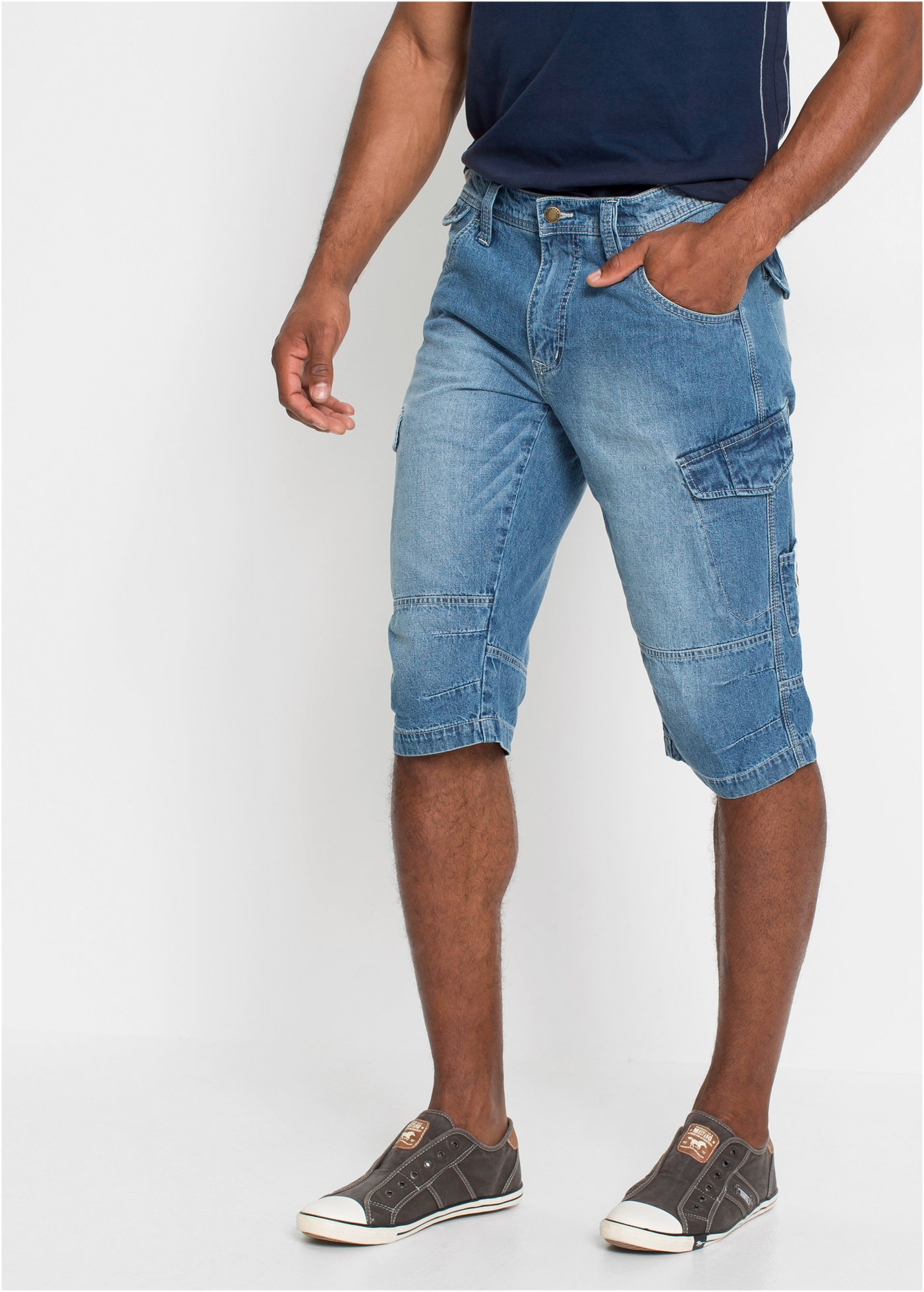Image of bonprix Bermudas aus Baumwolle, Relaxed Fit, im Denim-Look