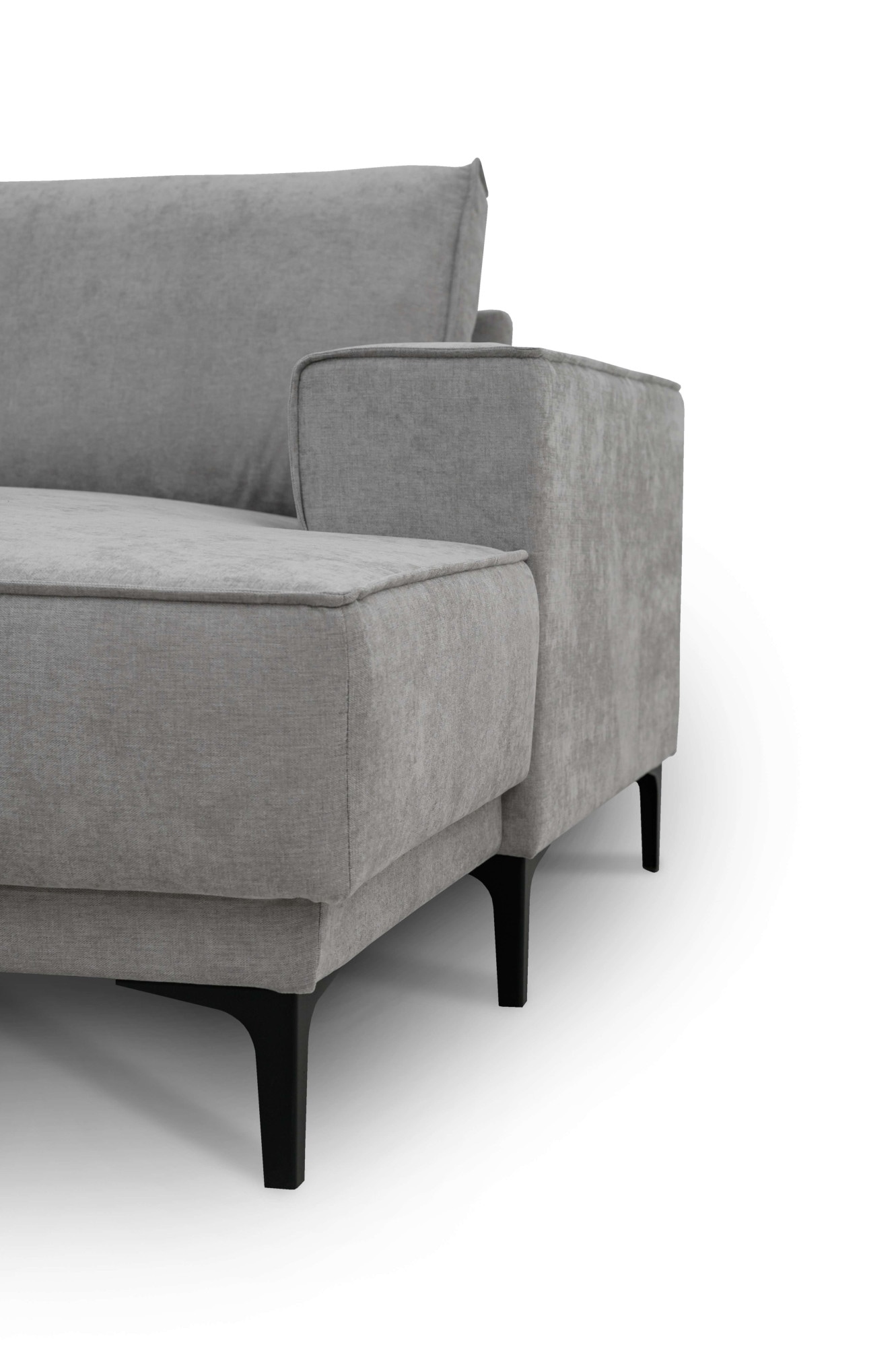 PLACES OF STYLE Wohnlandschaft »XXL Sofa Oland, Struktur, Flachgewebe, Luxus-Microfaser, Boucle« U-Form, 345 cm, Wellenunterfederung, Skandi-Design, Metallfüsse