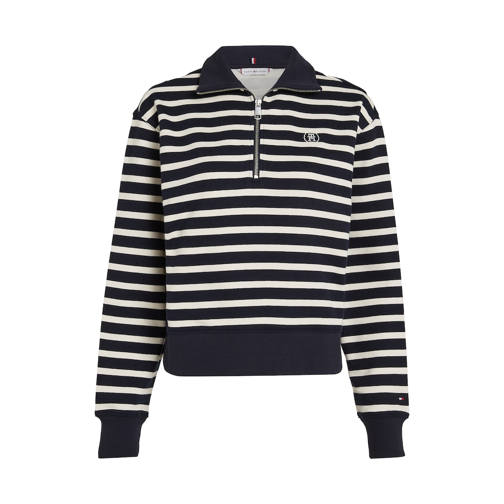 Tommy Hilfiger Sweater »SMD BRETON STRIPE 1/2 ZIP HWK«