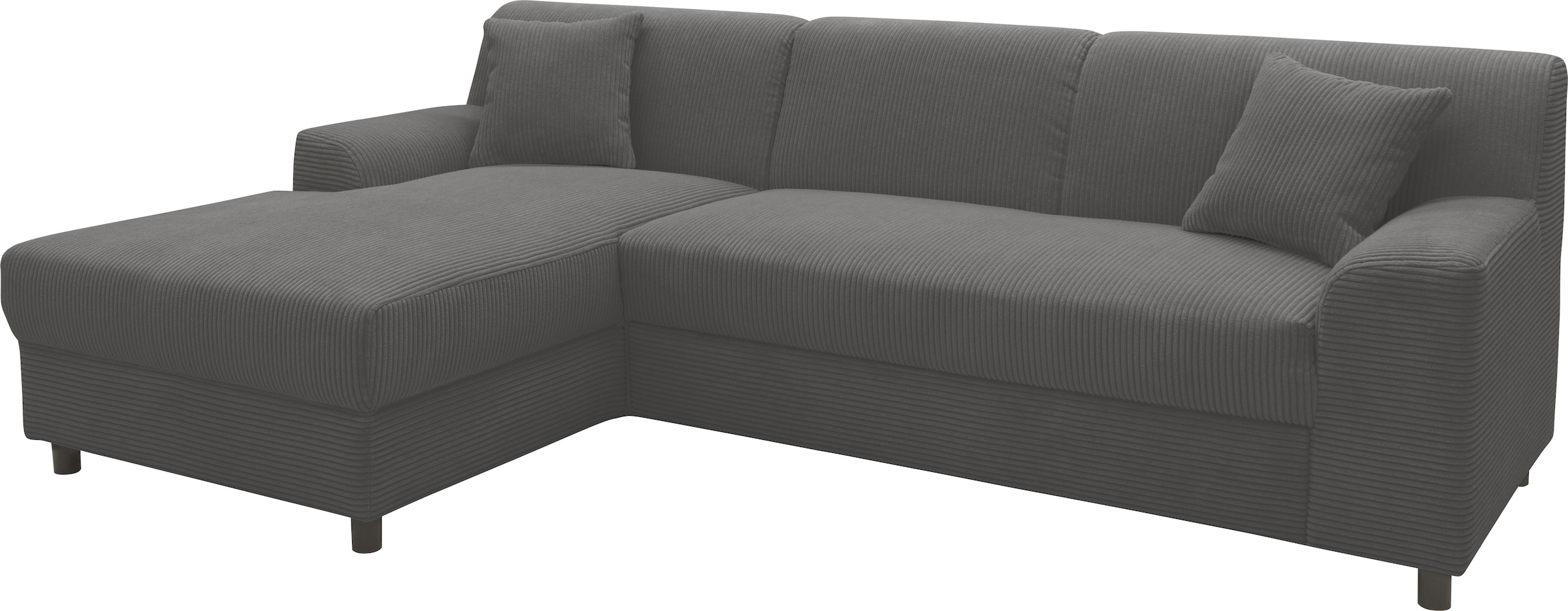 INOSIGN Ecksofa »Turah 2, L-Form, in Cord u. wasserabweisender Microfaser, Federkern«, B/T/H: 241/146/79 cm, incl. Zierkissen, wahlweise mit Bettfunktion