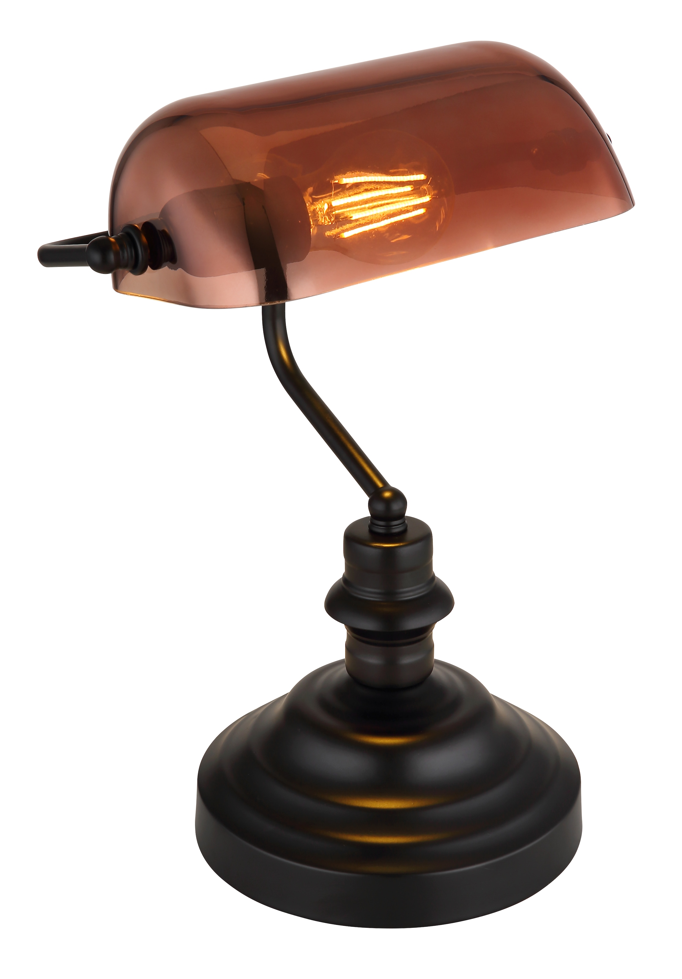 GLOBO LIGHTING Lampe de bureau »ANTIQUE« 1 cuis Klassische Schreibtischleuchte, Antik-look Tischleuchte, Bankerlamp