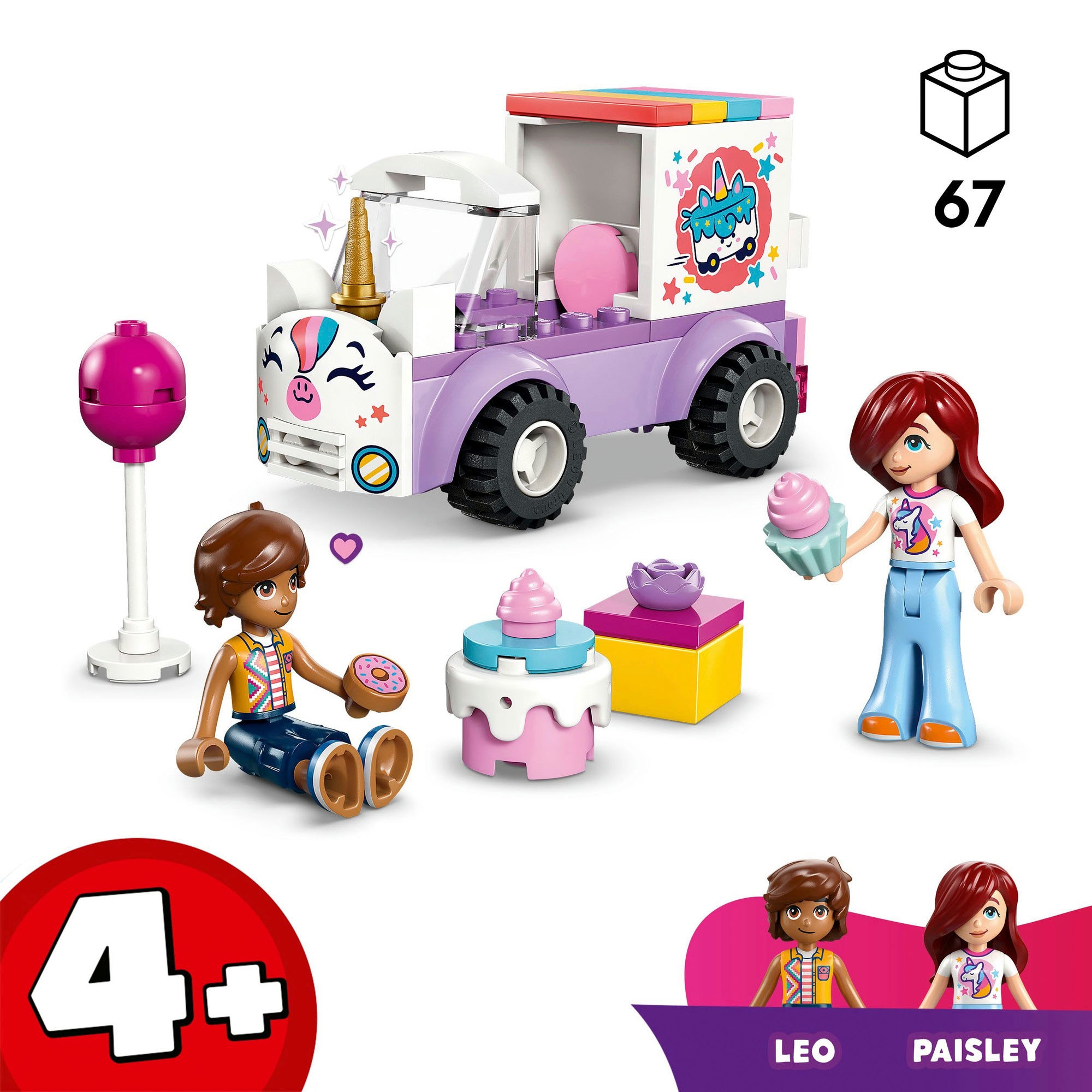 LEGO® Konstruktionsspielsteine »Einhorn-Kuchenlieferwagen (42675), LEGO Friends« Made in Europe
