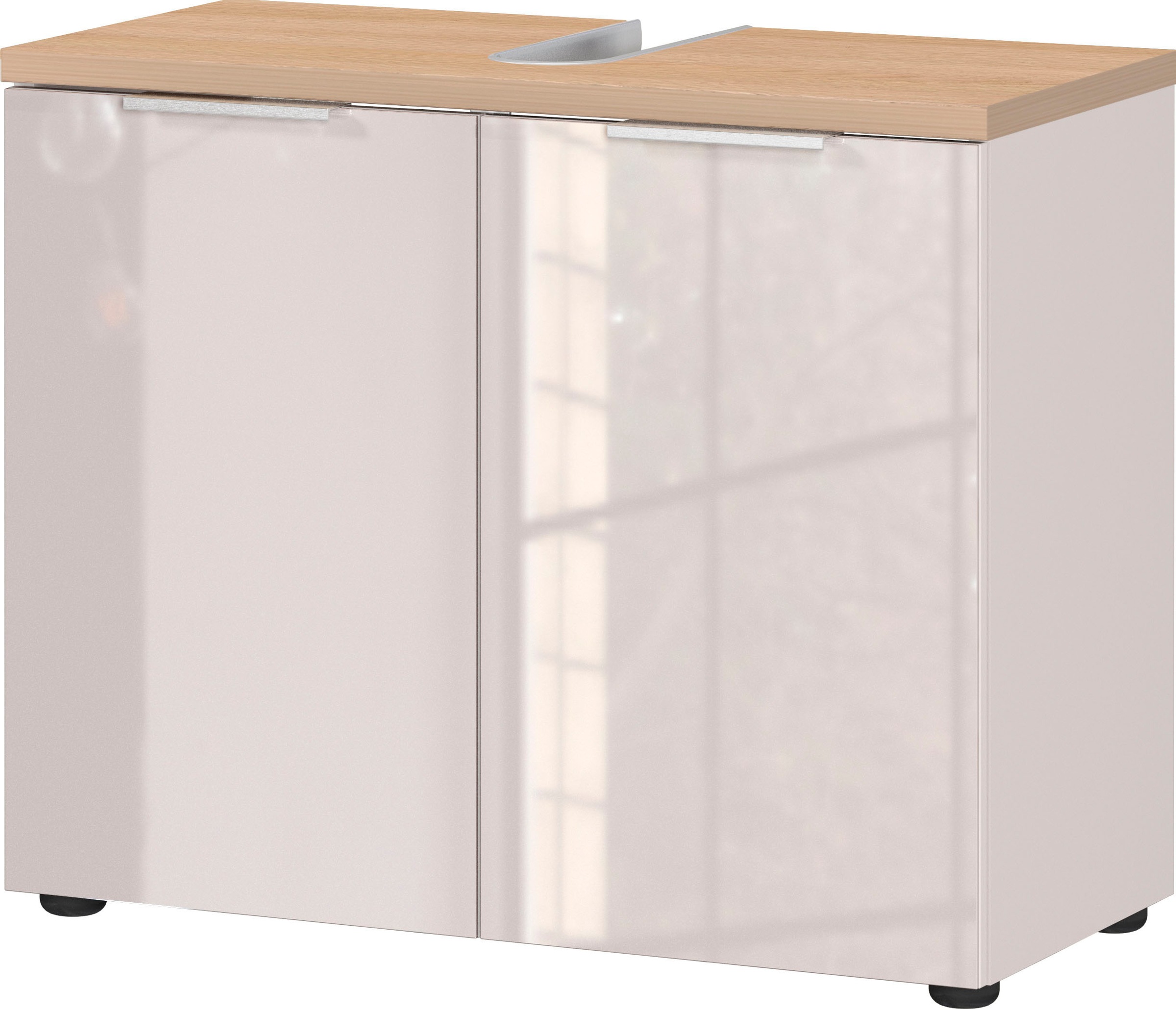 Image of GERMANIA Waschbeckenunterschrank "Tavira" 1 Stk. tlg. Waschbeckenunterschrank mit Glasfronten und Siphonausschnitt