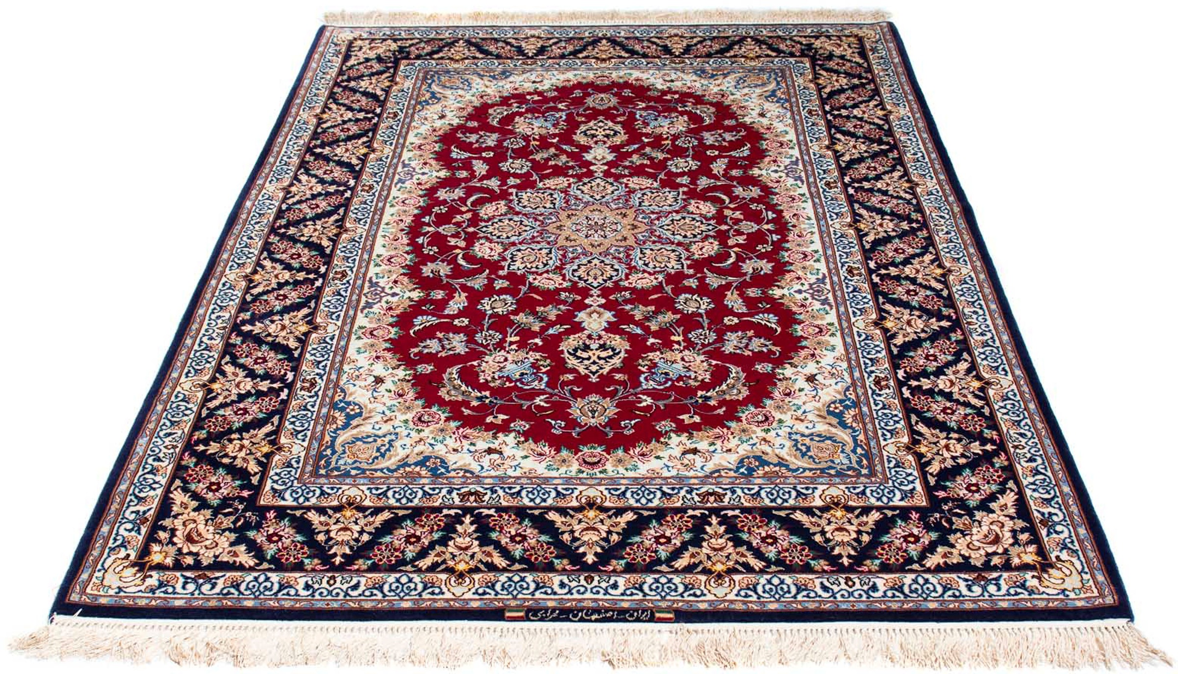 Image of morgenland Orientteppich »Perser - Isfahan - Premium - 194 x 131 cm - dunkelrot«, rechteckig, 6 mm Höhe, Wohnzimmer, Handgeknüpft, Einzelstück mit Zertifikat bei Ackermann Versand Schweiz