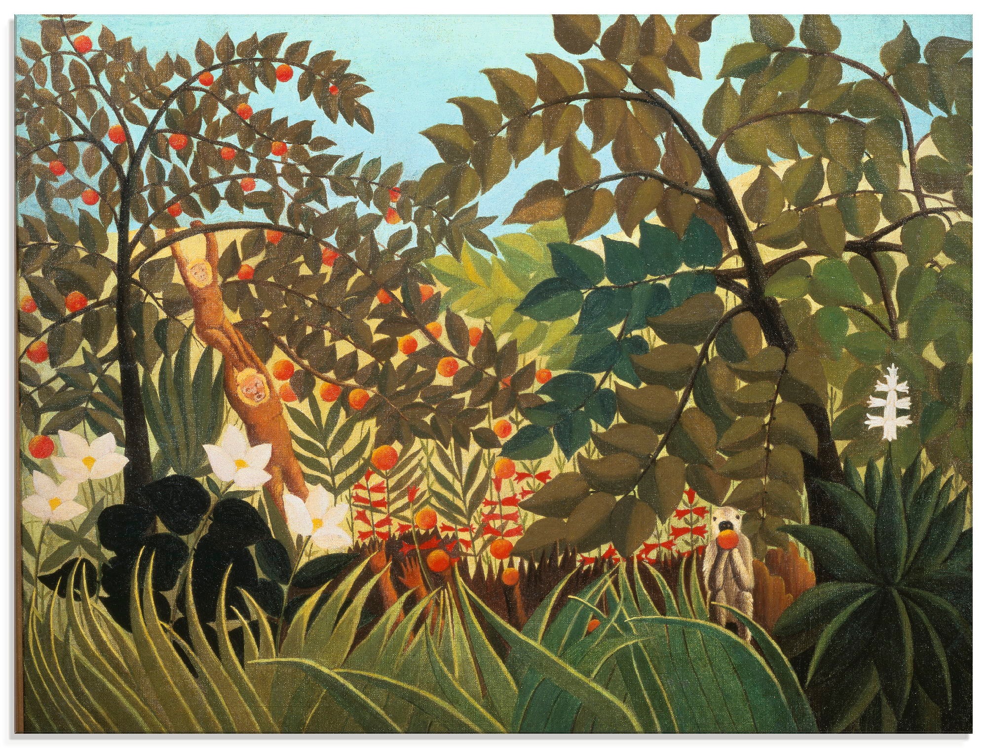 Image of Artland Glasbild »Exotische Landschaft mit Affen«, Pflanzen, (1 St.) bei Ackermann Versand Schweiz