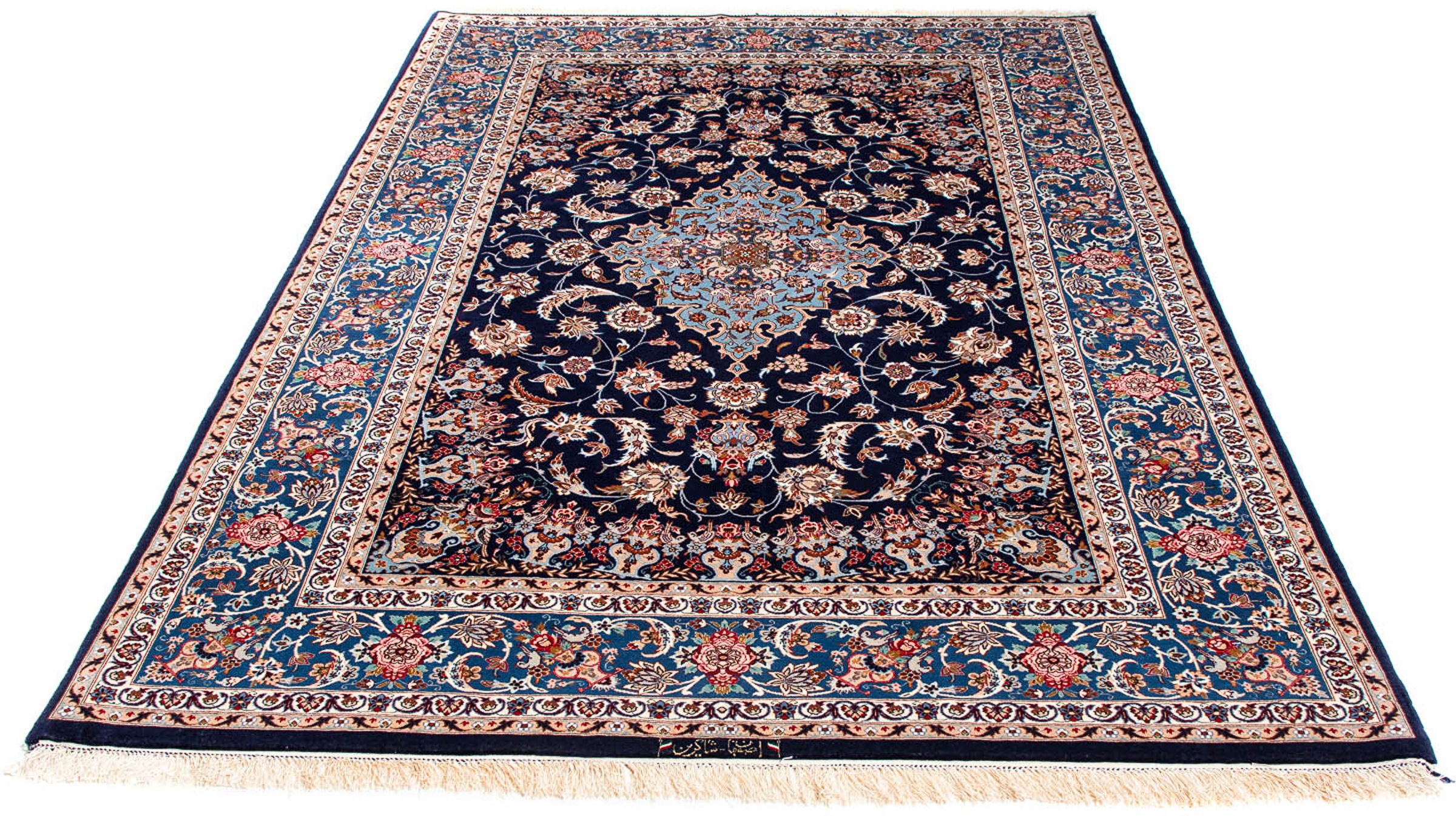 Image of morgenland Orientteppich »Perser - Isfahan - Premium - 218 x 145 cm - dunkelblau«, rechteckig, 6 mm Höhe, Wohnzimmer, Handgeknüpft, Einzelstück mit Zertifikat bei Ackermann Versand Schweiz