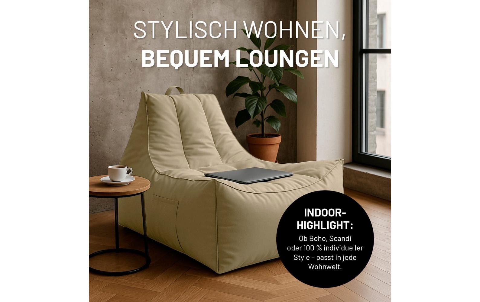Lumaland Sitzsack »Lounge mit Flaschenhalter 380 l«