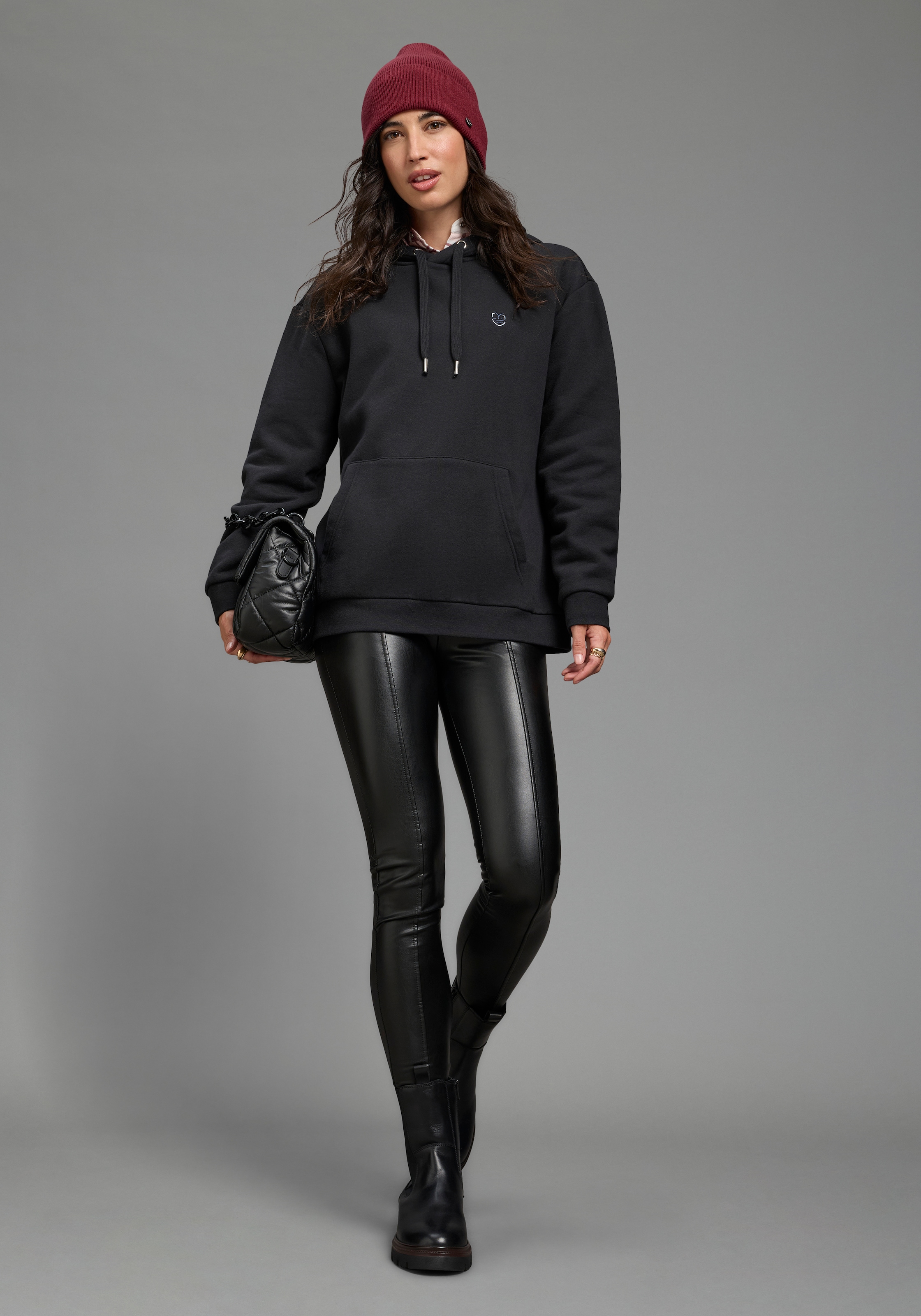 DELMAO Kapuzensweatshirt , Weiche Baumwollmischung mit Kängurutasche & Kapuze
