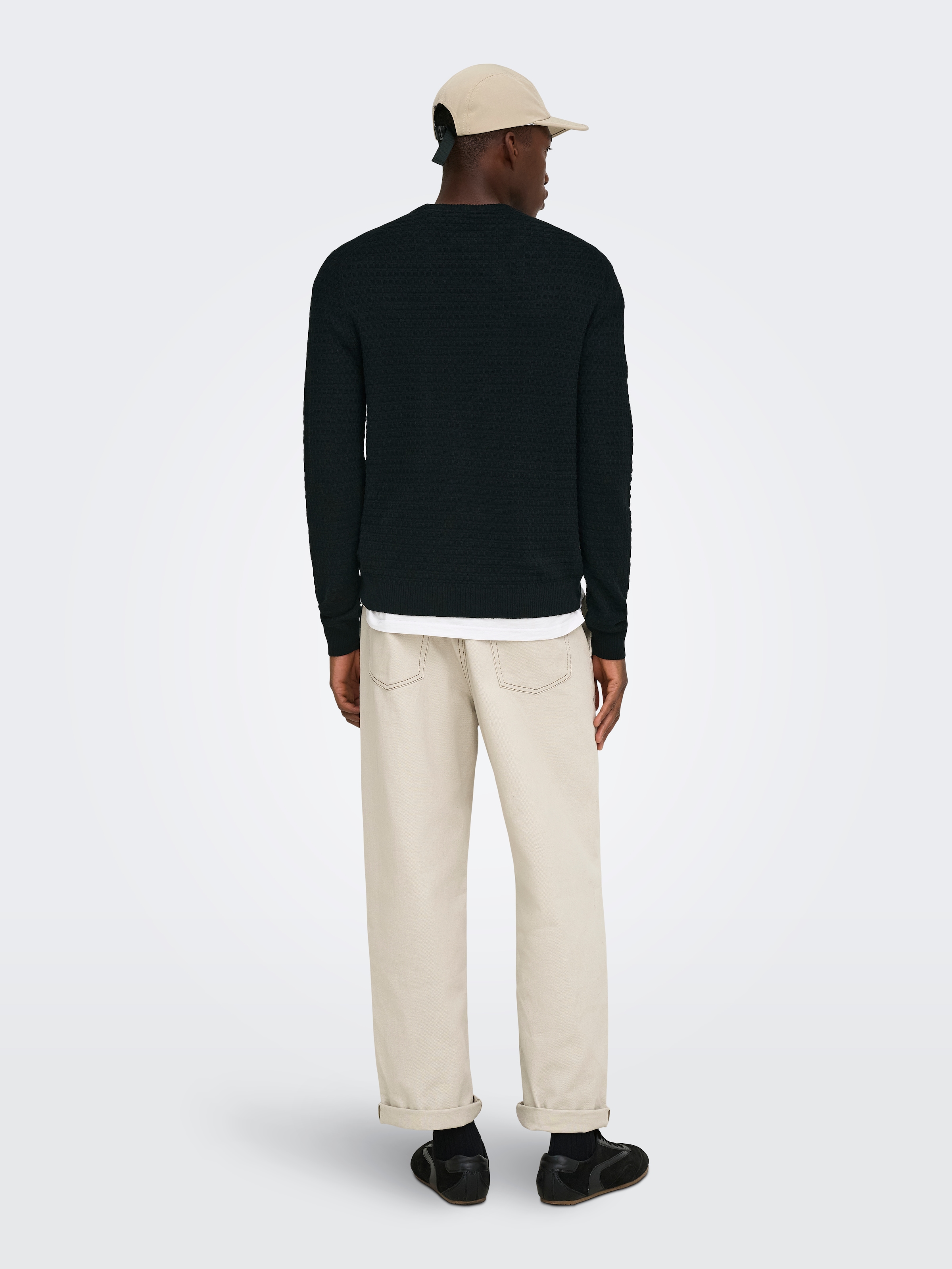 ONLY & SONS Rundhalspullover »ONSLOUI LS STRUCTURE CREW REG NOOS« Baumwollmischung, regular fit