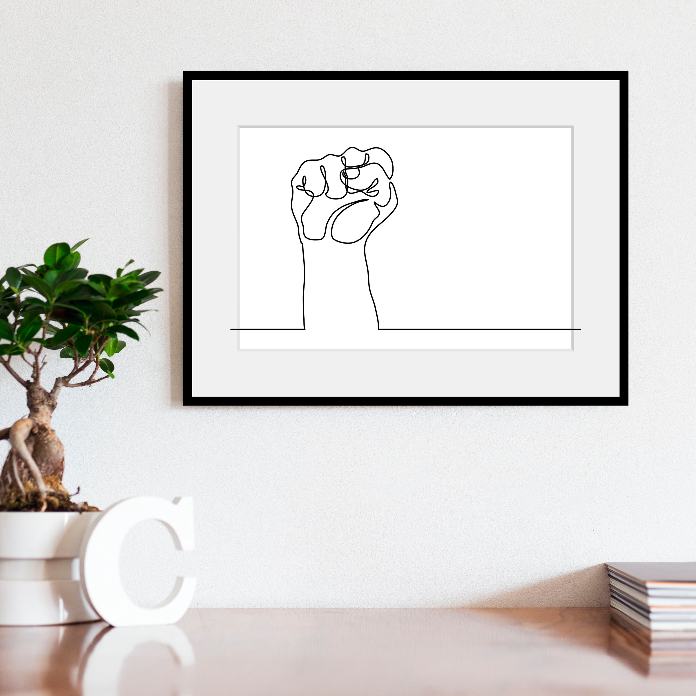 Image of queence Bild "I want to break free" Anatomie Kunst Schwarz-Weiss 1 Stk. tlg. HD Premium Poster-Druck inkl. Holzrahmen
