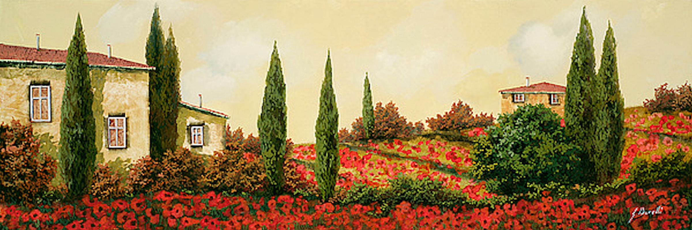 Image of Home affaire Kunstdruck »G. BORELLI / Drei Häuser mit Mohnblumen«, (1 St.) bei Ackermann Versand Schweiz