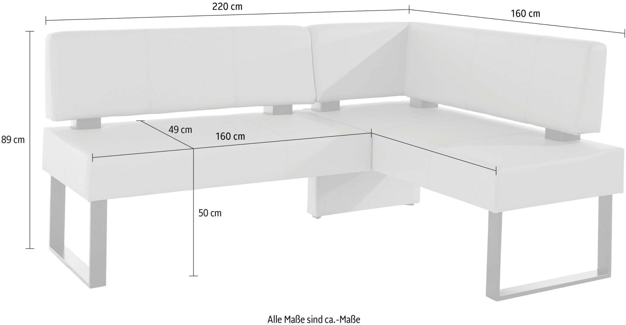 Home affaire Eckbankgruppe »Oliver«, (Set, 4 tlg.), Eckbank mit Wellenunterfederung im Sitz, Tisch Massiv Eiche