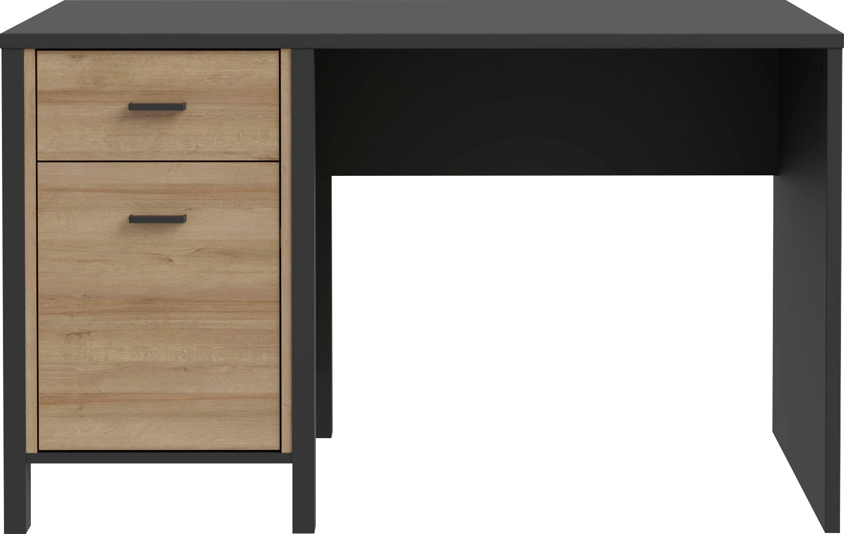 FORTE Schreibtisch »High Rock« mit Tür & Schublade, Industrial-Look, Knieblende, Breite 120 cm