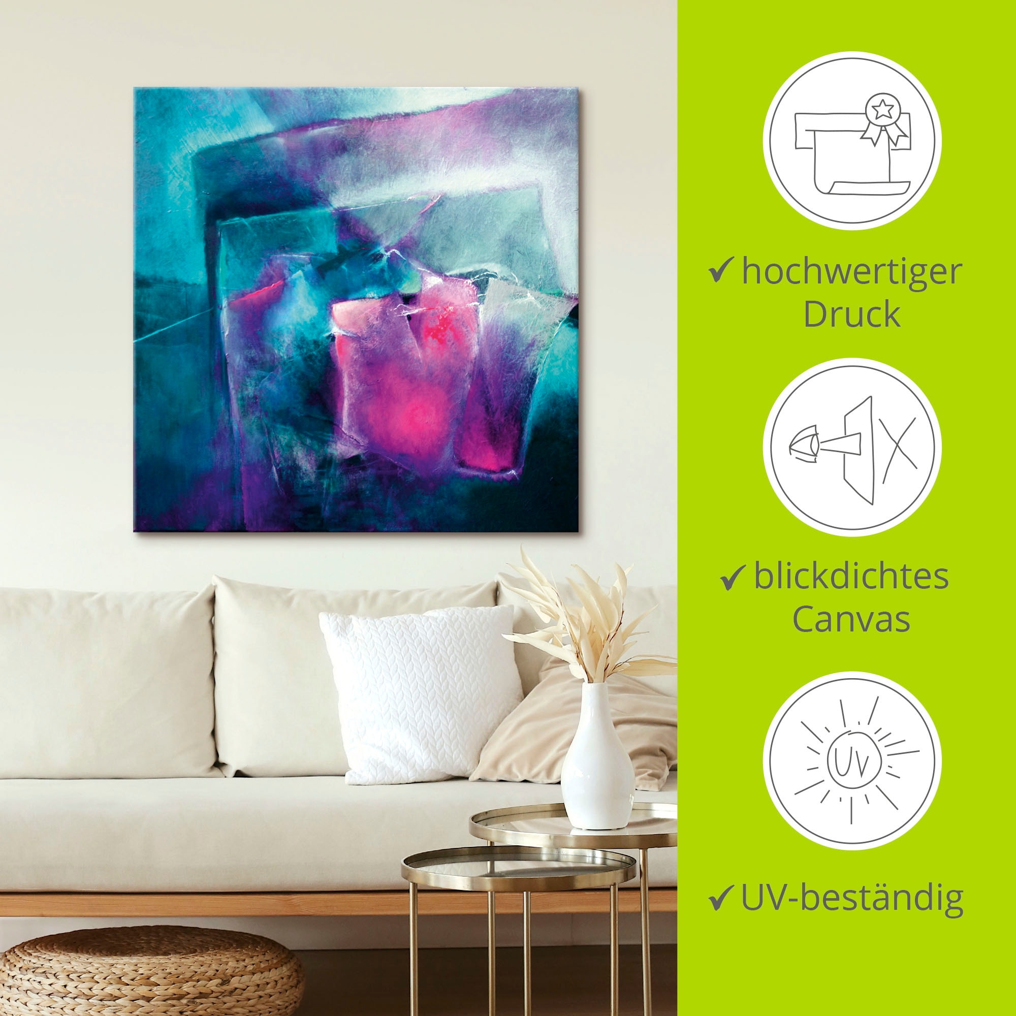 Artland Leinwandbild Muster 1 Stk. tlg. auf Holzrahmen gespannt