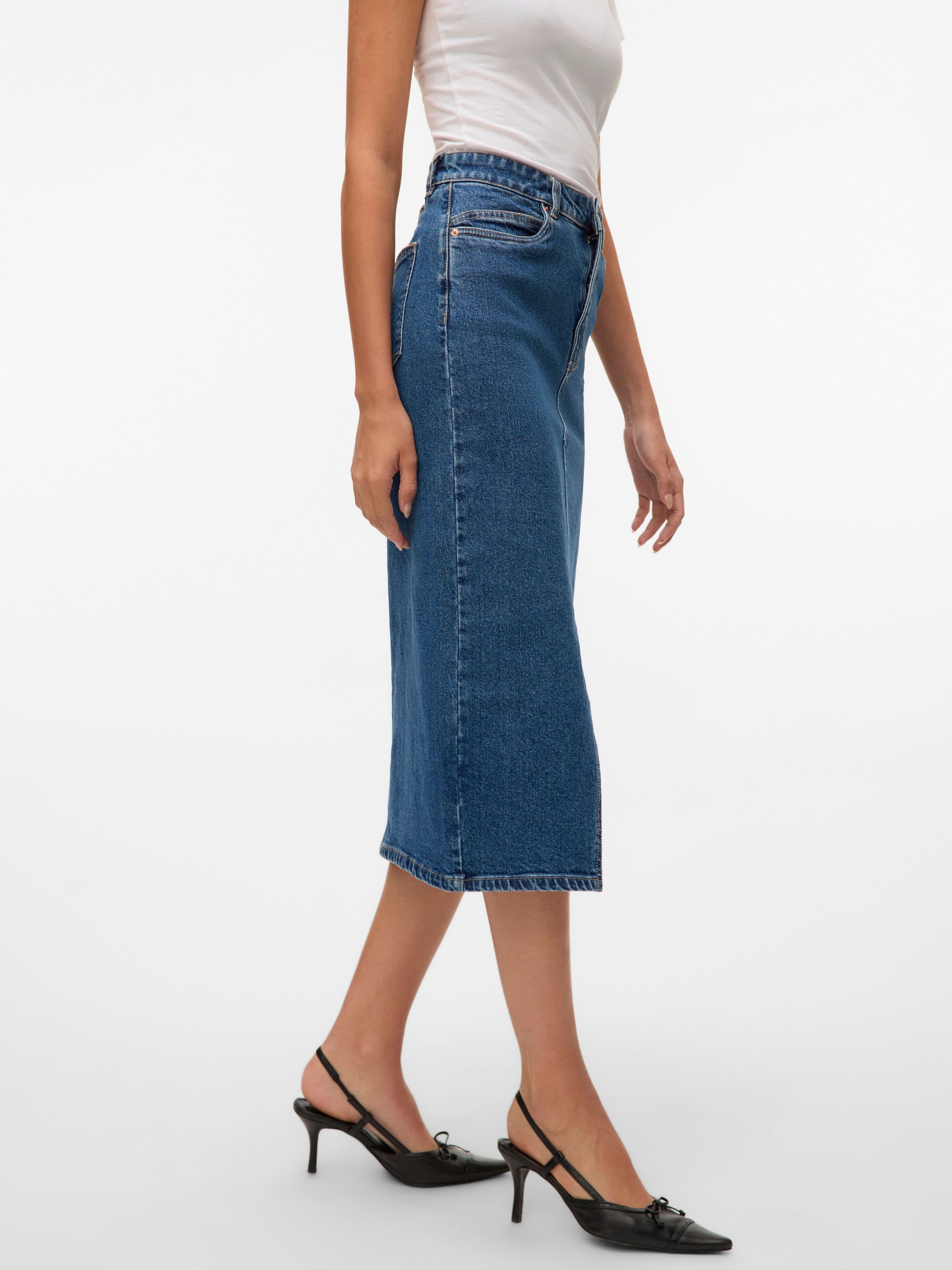 Vero Moda Maxirock »VMVERI HR CALF DENIM SKIRT GA NOOS«