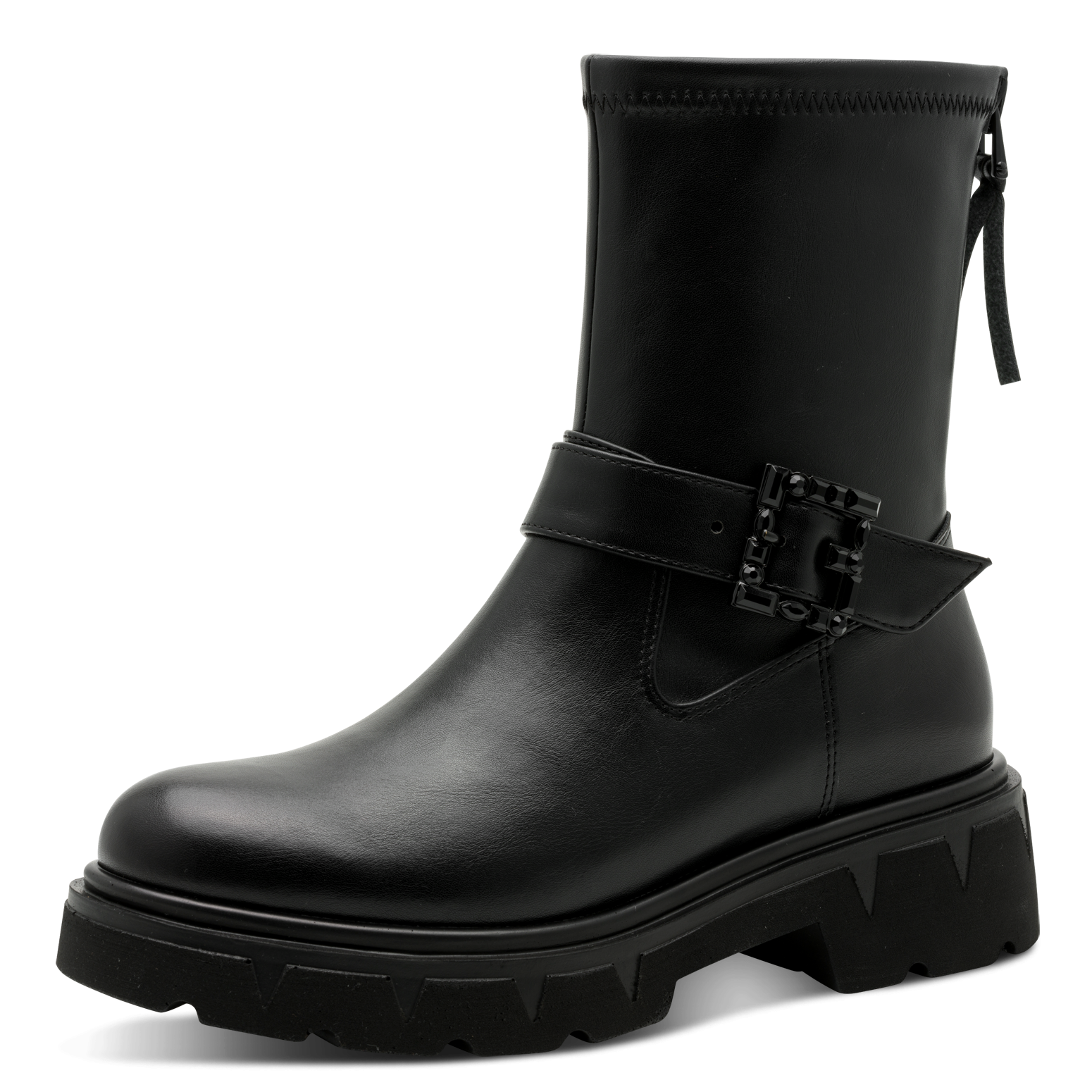 Image of MARCO TOZZI Stiefelette, Blockabsatz, Herbstboots mit schmuckbesetzter Zierschnalle