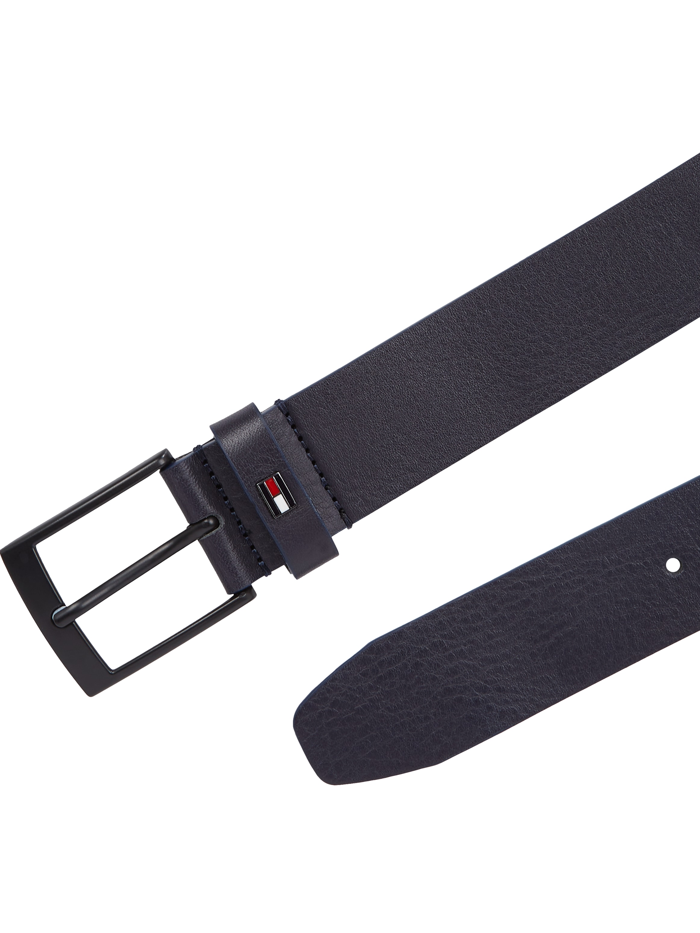 Tommy Hilfiger Ledergürtel »ADAN 3.5 EXT«, Metalllogopatch, Einfachdornschnalle