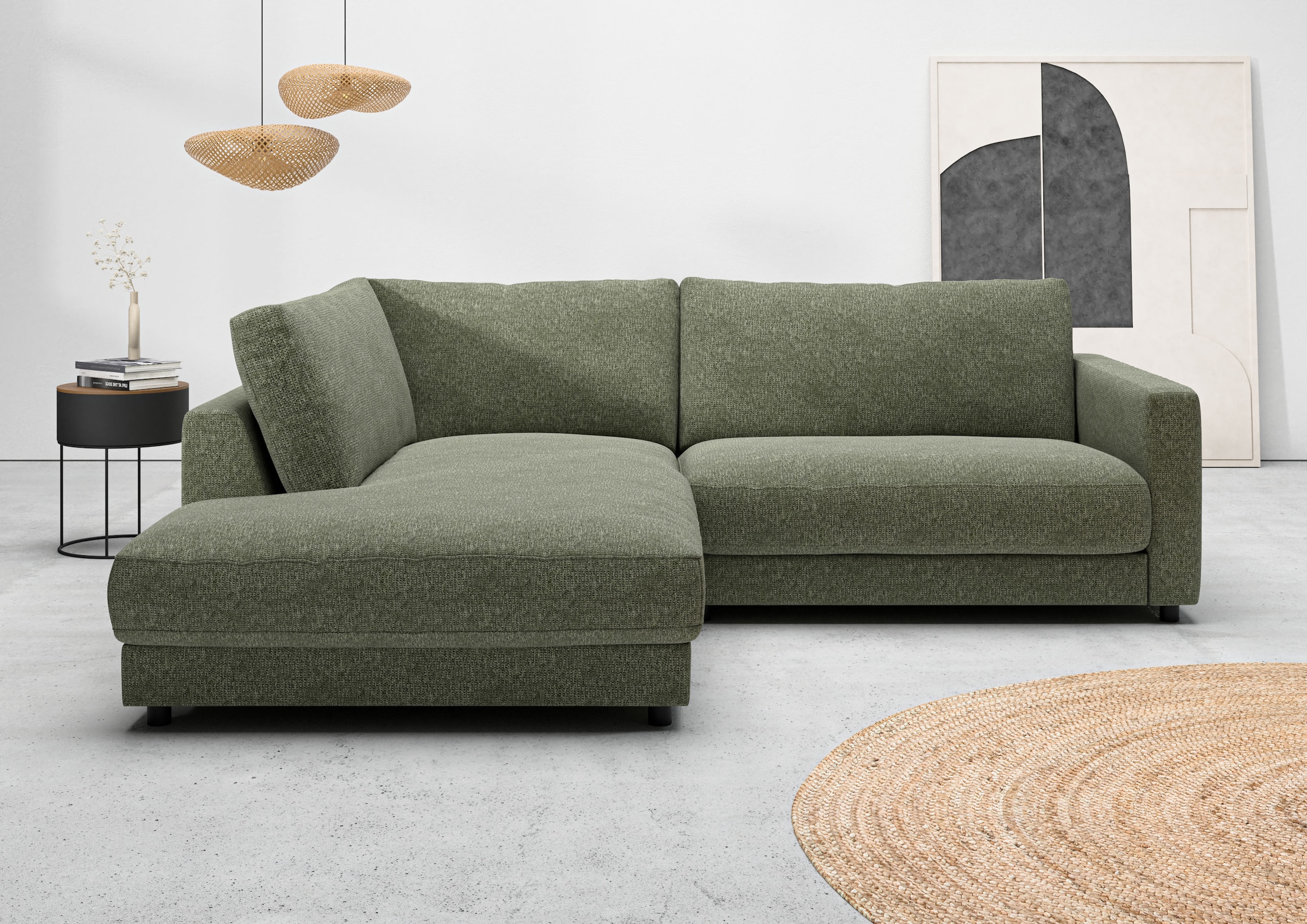 Image of Home affaire Ecksofa "Ecksofa Enisa II, L-Form, grosse Sitztiefe, Breite 252 cm" lose Sitz- & Rückenkissen, weicher Polsteraufbau, komfortabel & modern