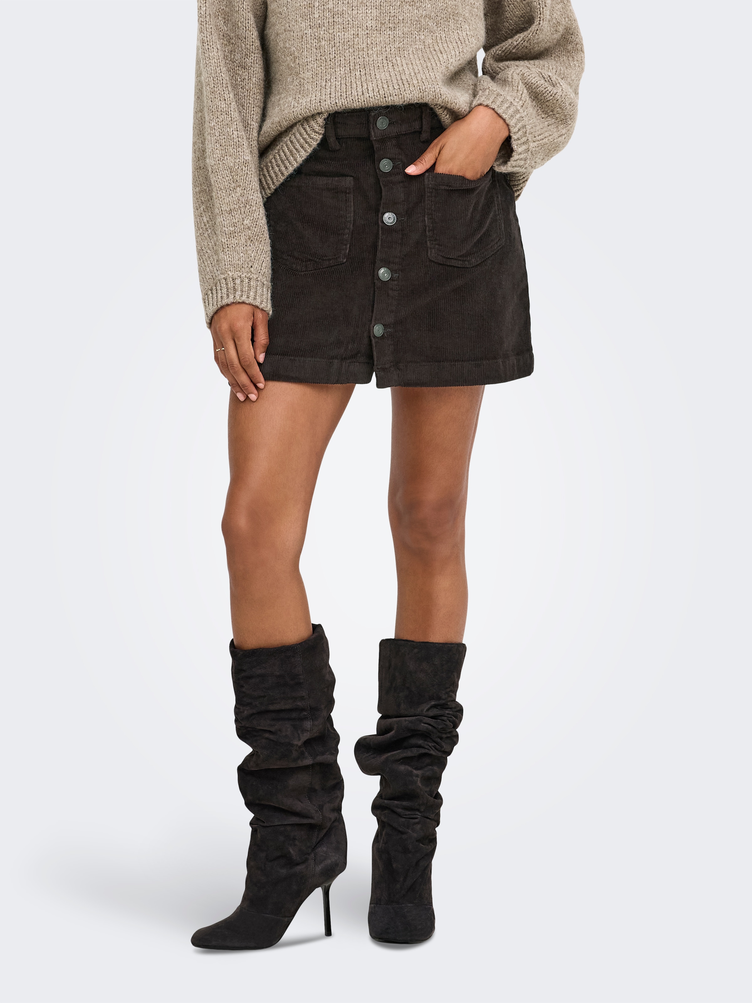 Image of ONLY Cordrock "ONLAMAZING HW CORD SKIRT" Baumwollmischung